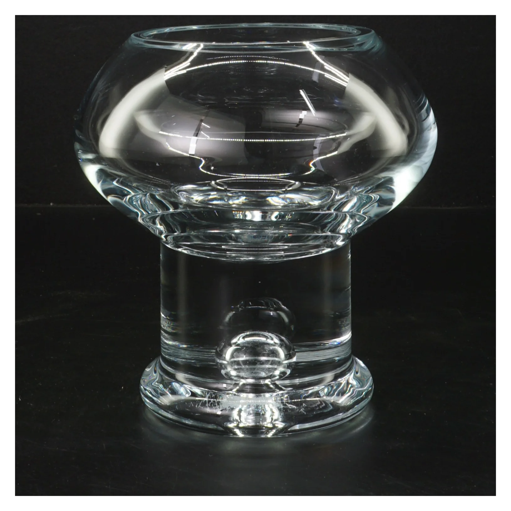 Lysestage i glas (str. 15 cm)