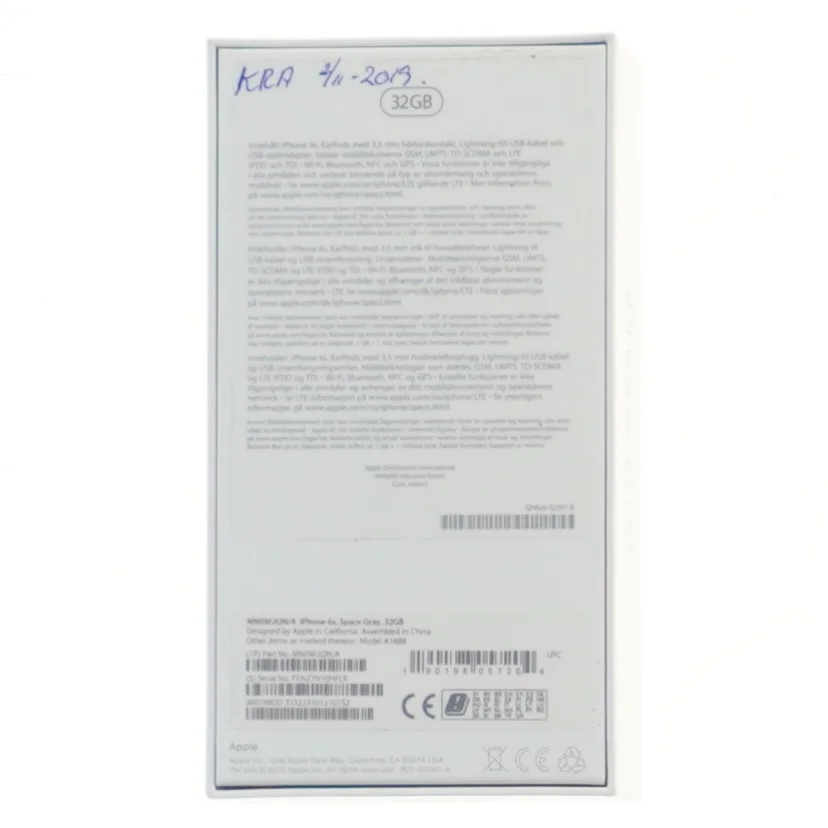 iPhone 6s 32 GB Space Gray – batteri 87 % – meget pæn