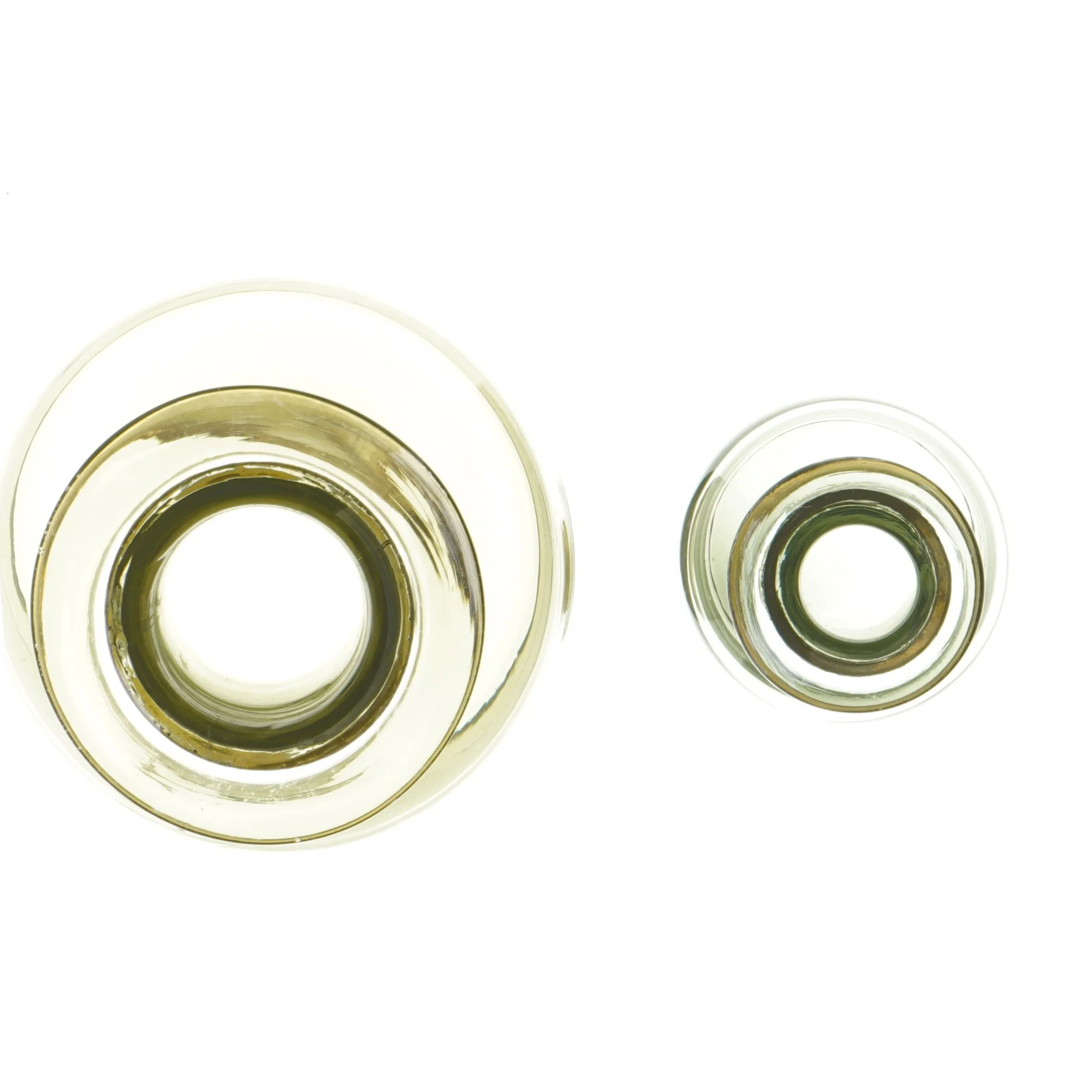 Glasflasker med messingtop (str. 23,5 & 11,5 cm)