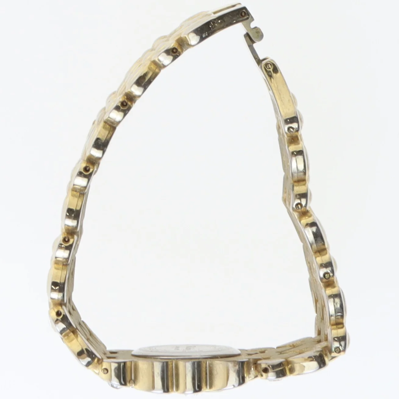 Guldfarvet ur med krystaller (str. 30 mm)