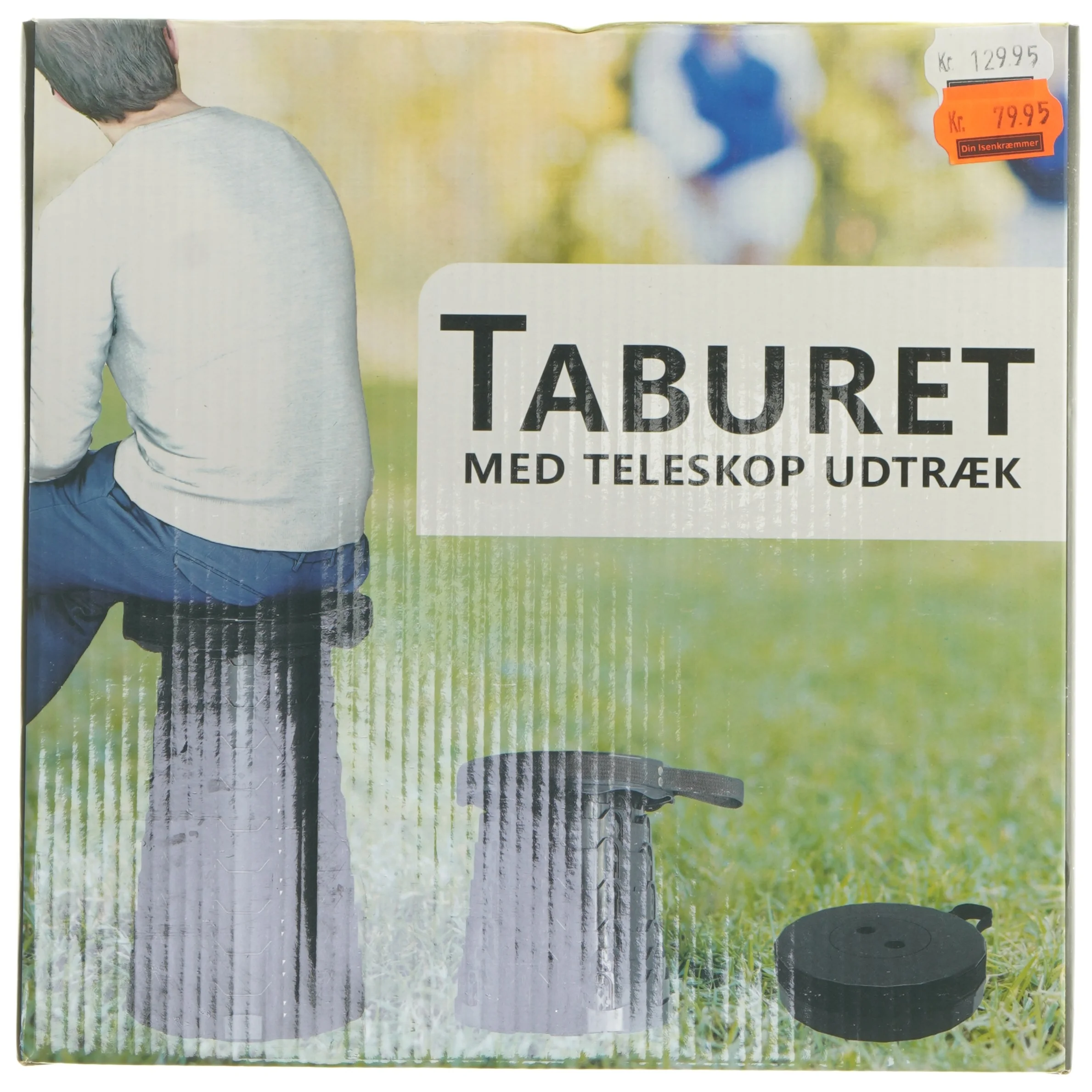 Taburet med teleskopudtræk fra Haahr & Co (str. Ø 25 cm)
