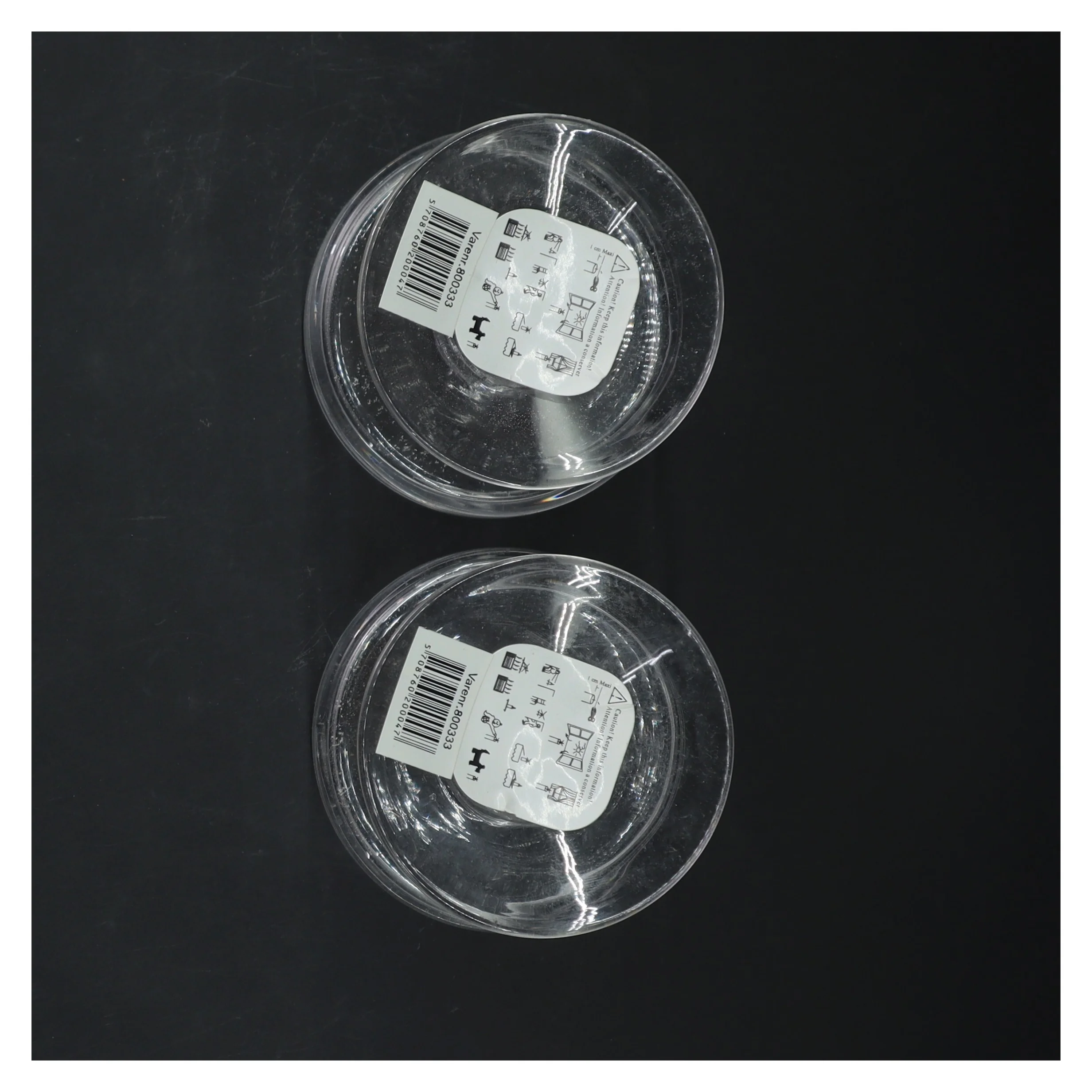 Glas lysestager, sæt af 2 (str. 2 styk, ø 9,5 cm)