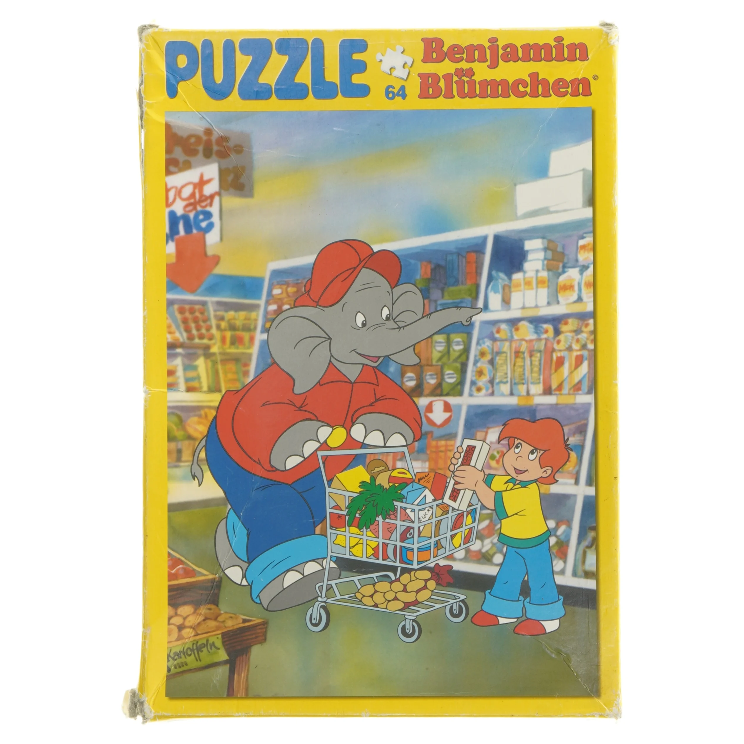 Benjamin Blümchen puslespil 64 brikker fra Kidfun (str. 4x28x19 cm)