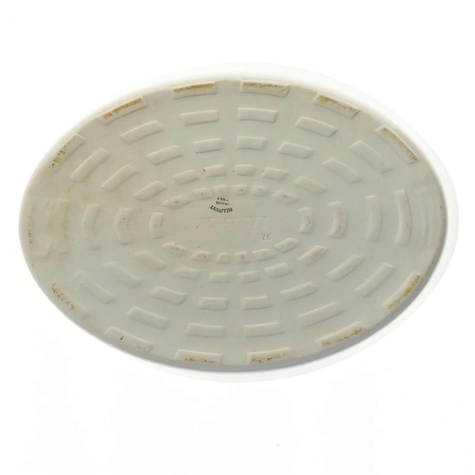 Grå oval fad fra Pillivuyt (str. 37x27 cm)