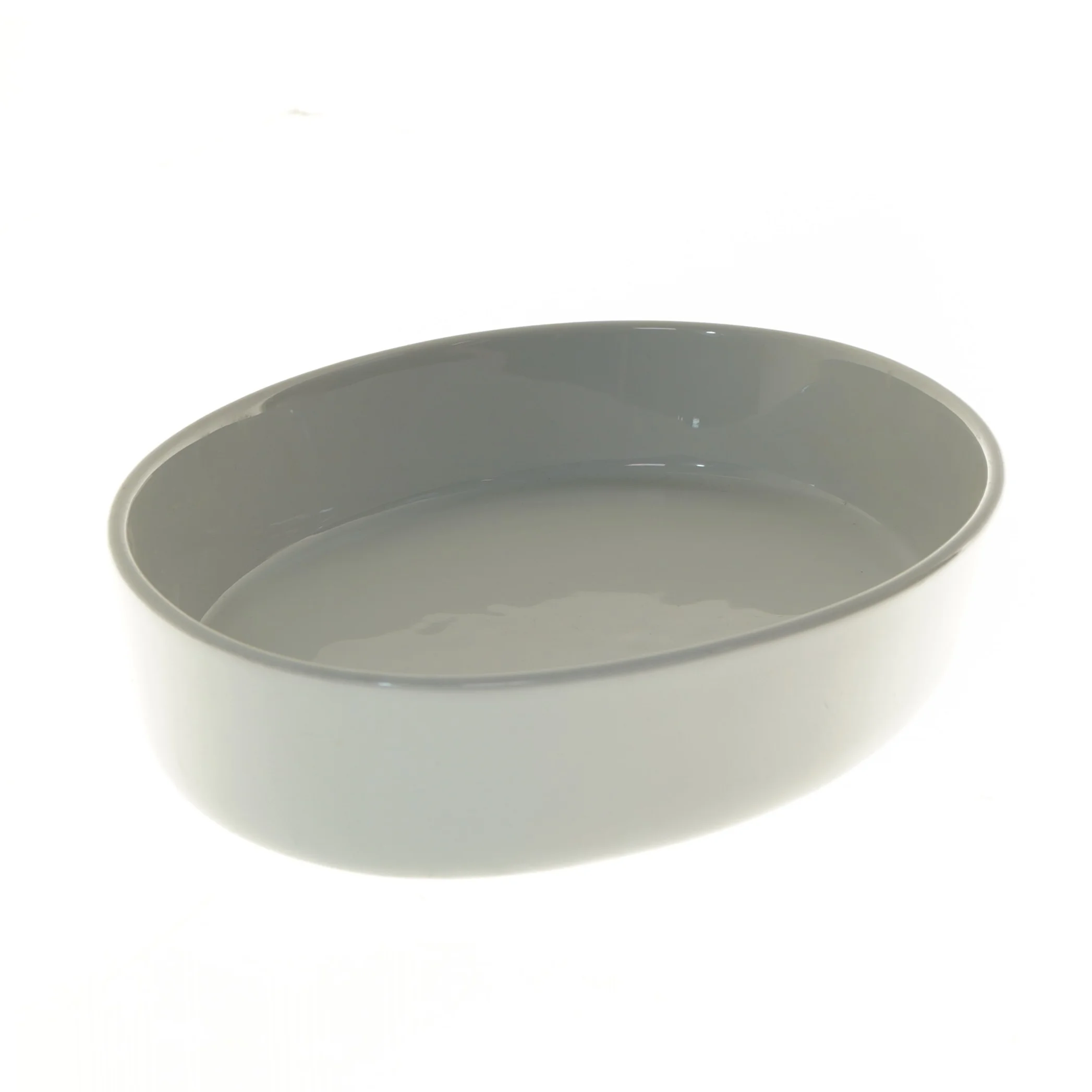 Grå oval fad fra Pillivuyt (str. 37x27 cm)