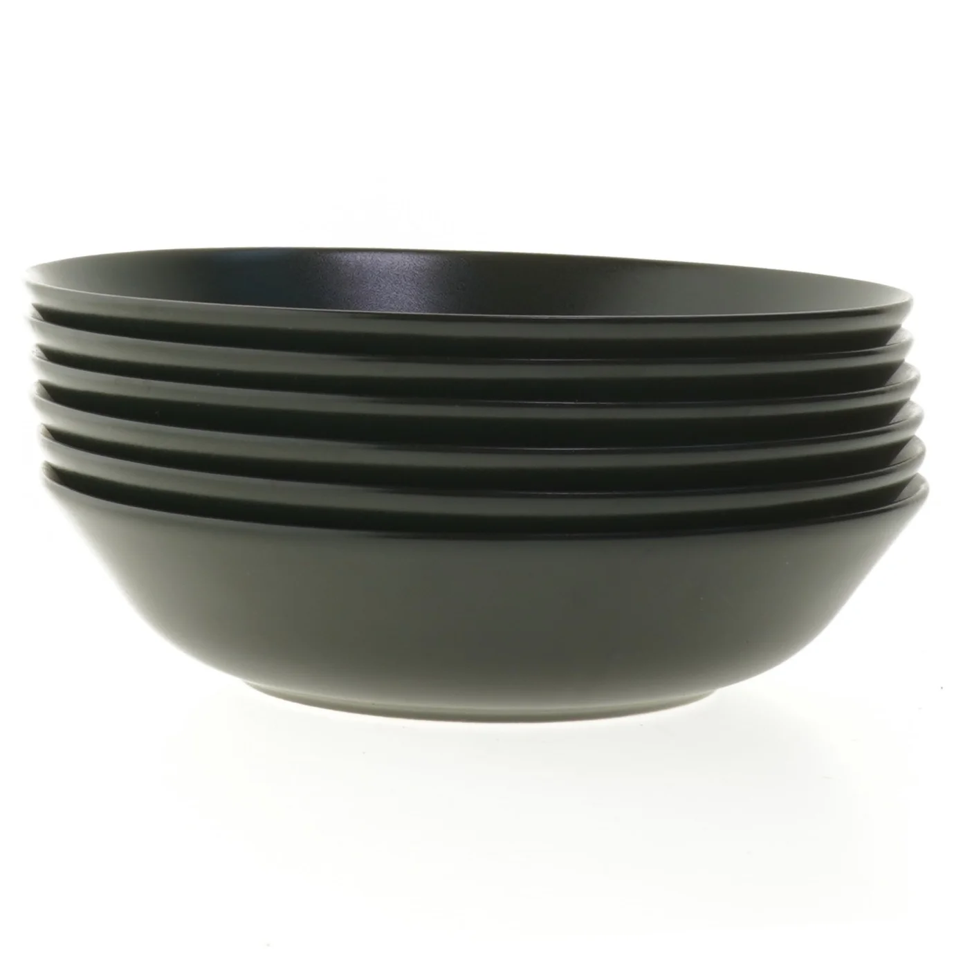 Sæt af sorte dybe tallerkener fra IKEA (str. Ø 22x5 cm)