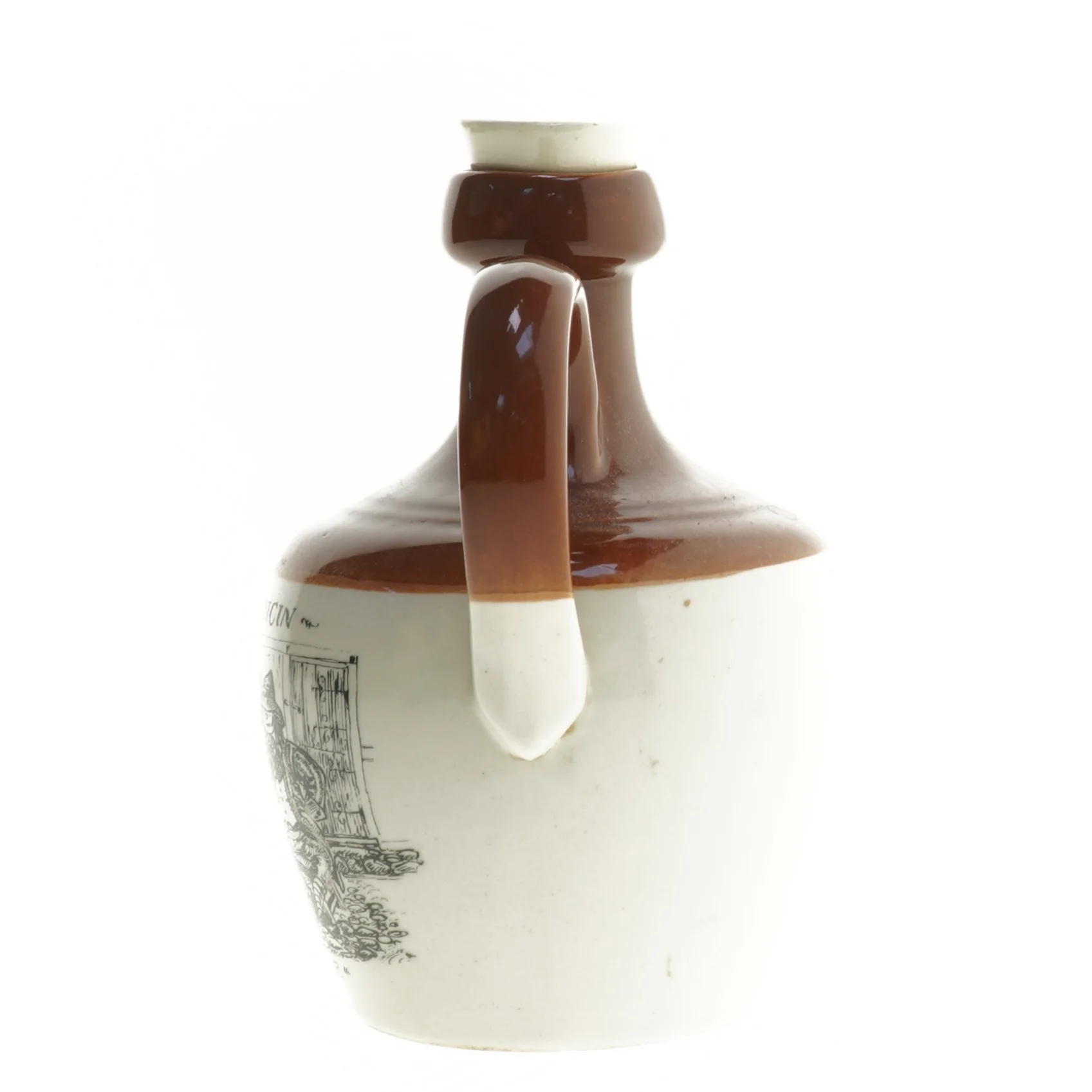 Keramik karaffel med print (str. 20 cm)