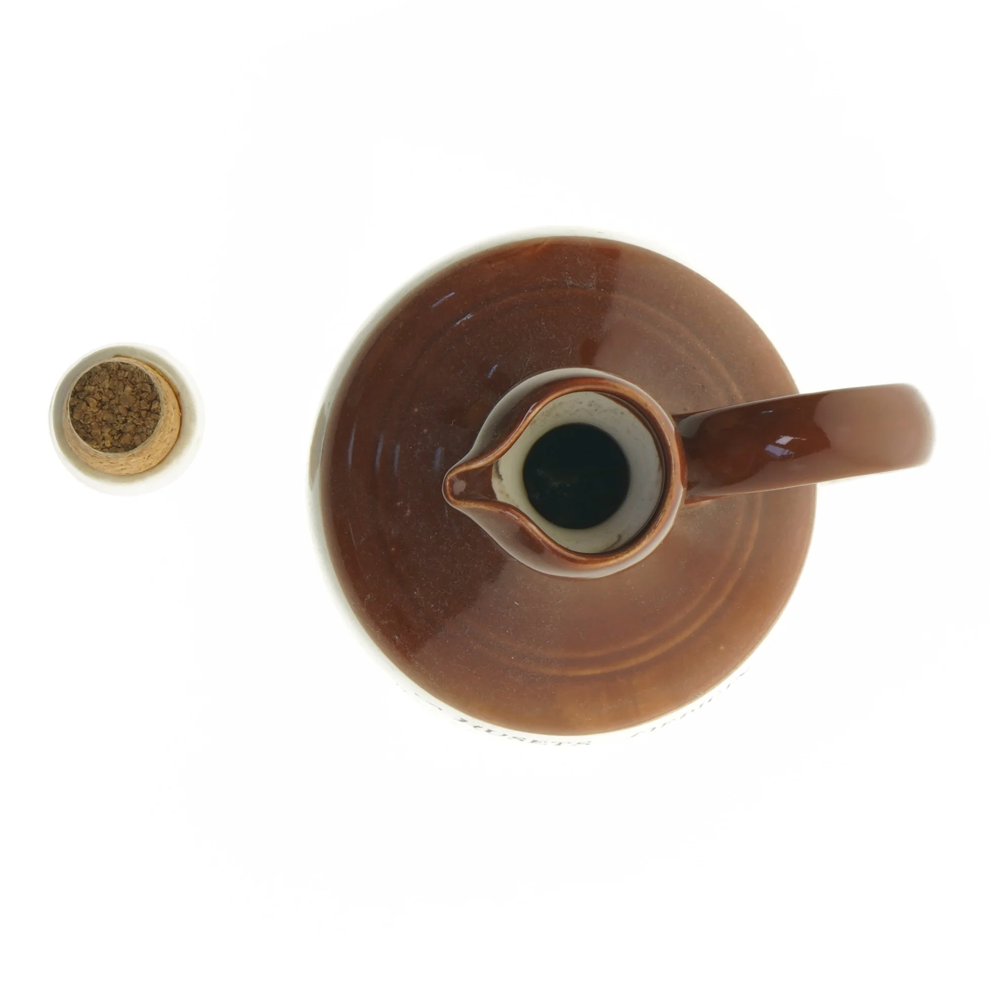 Keramik karaffel med print (str. 20 cm)