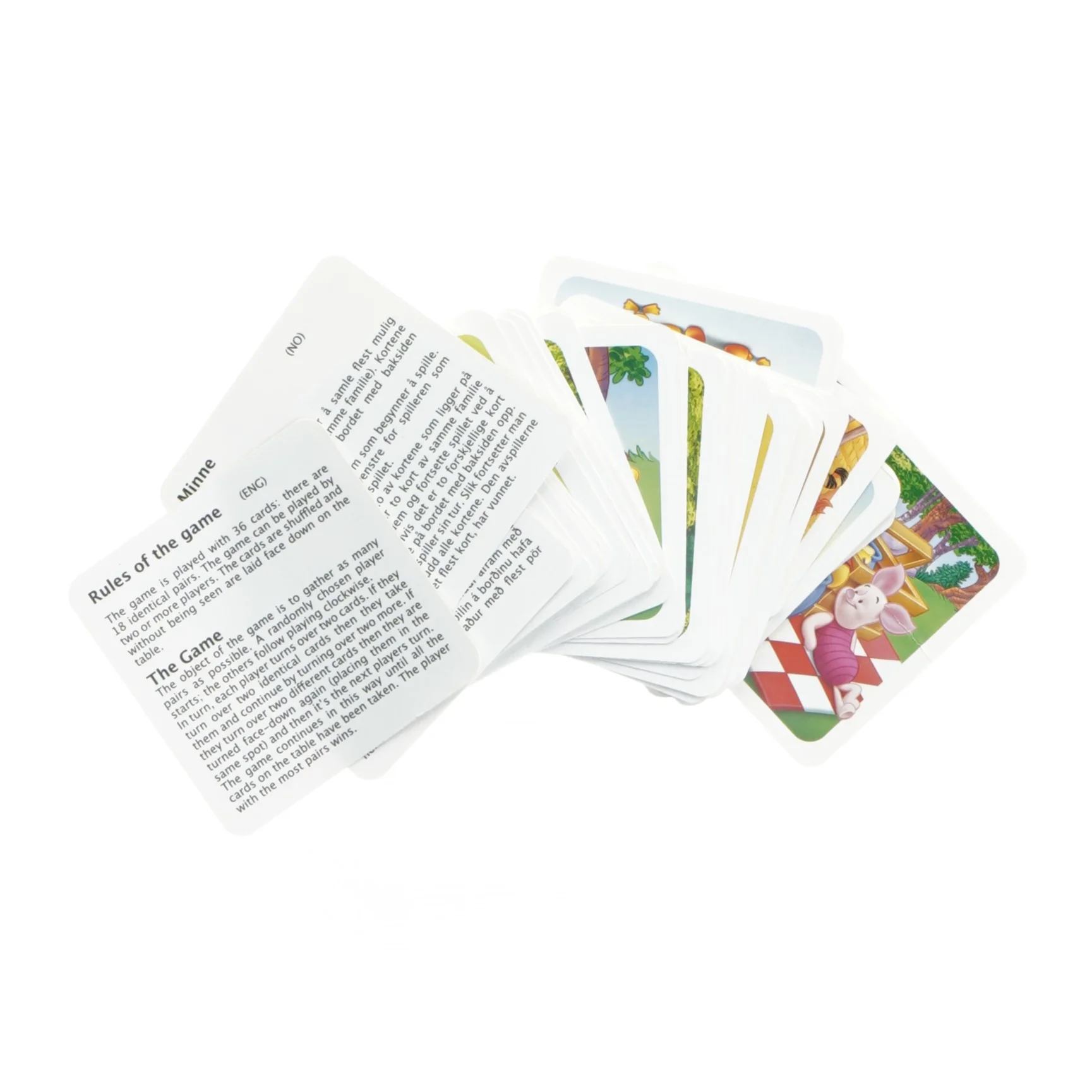 Winnie the Pooh hukommelsesspil fra Disney (str. 6,5x6,5 cm)