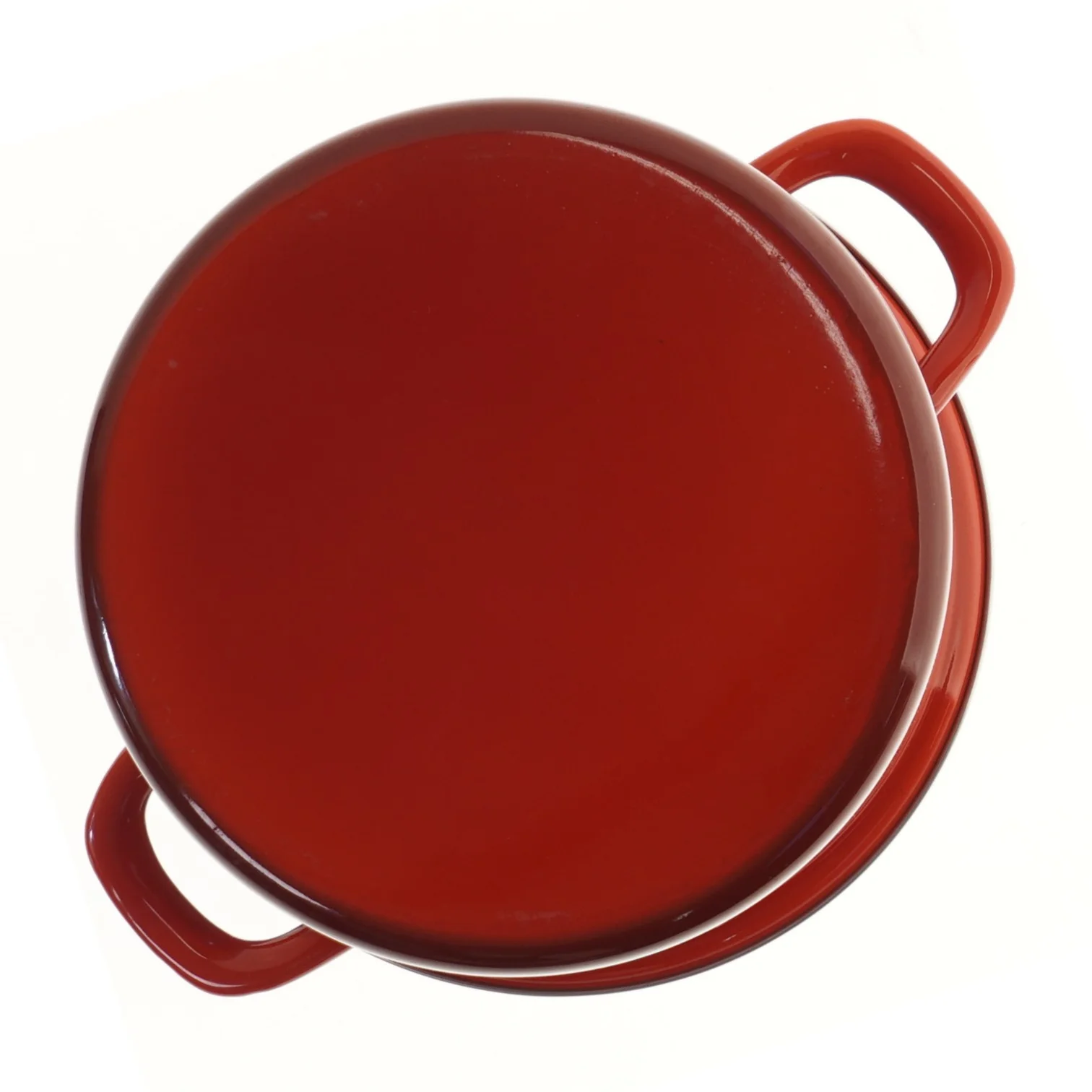 Rød gryde med låg fra Le Creuset (str. Ø 22x20 cm)