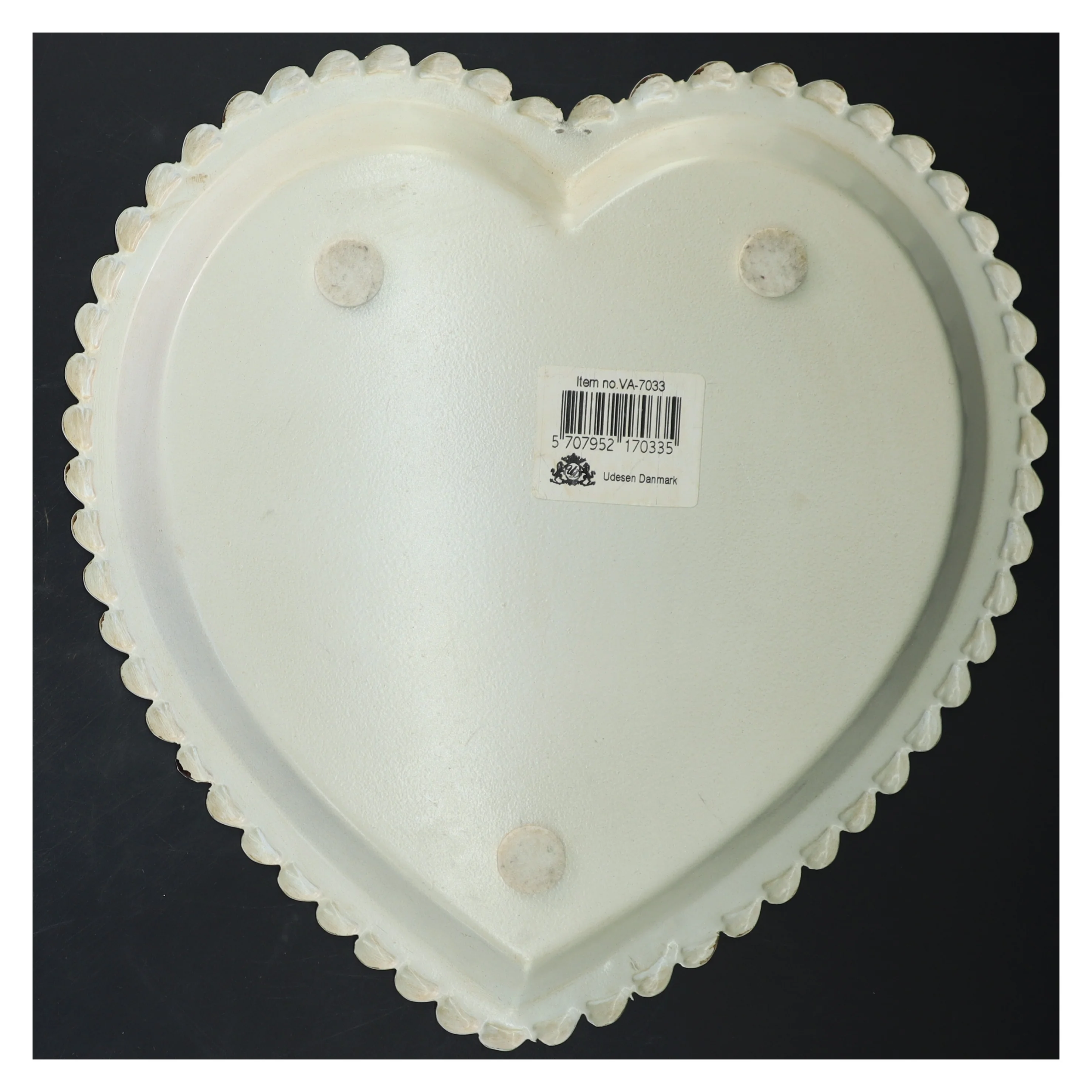 Hjerteformet fad fra Udseen Danmark (str. 31,5x30 cm)