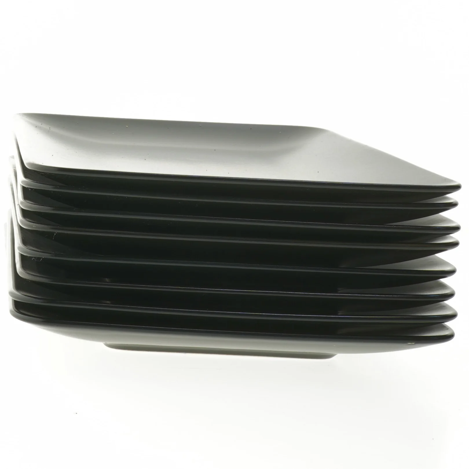 Sorte rektangulære tallerkener, 8 stk. (str. 30x20 cm)