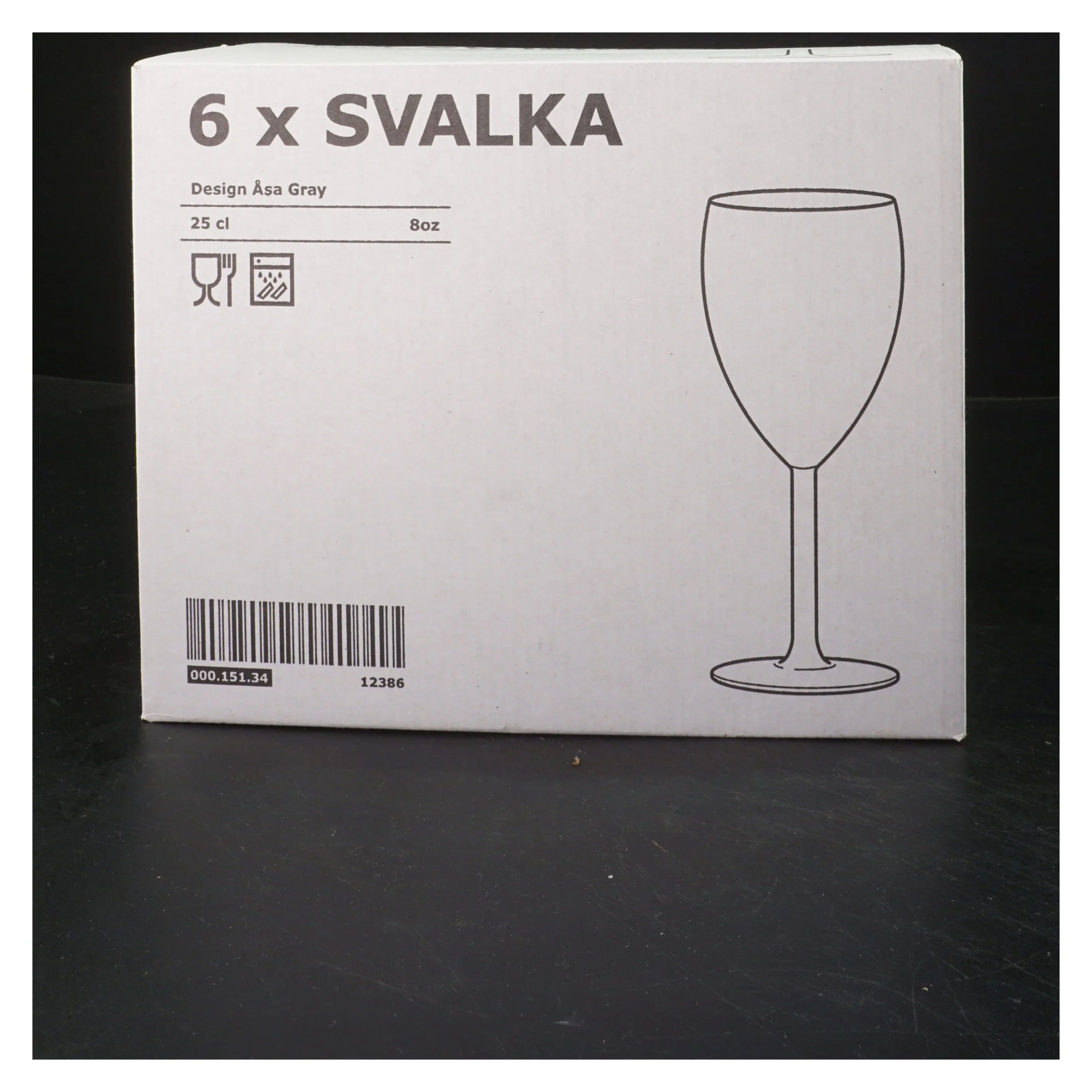 Svalka vinglas 6 stk fra IKEA (str. 25 cl)