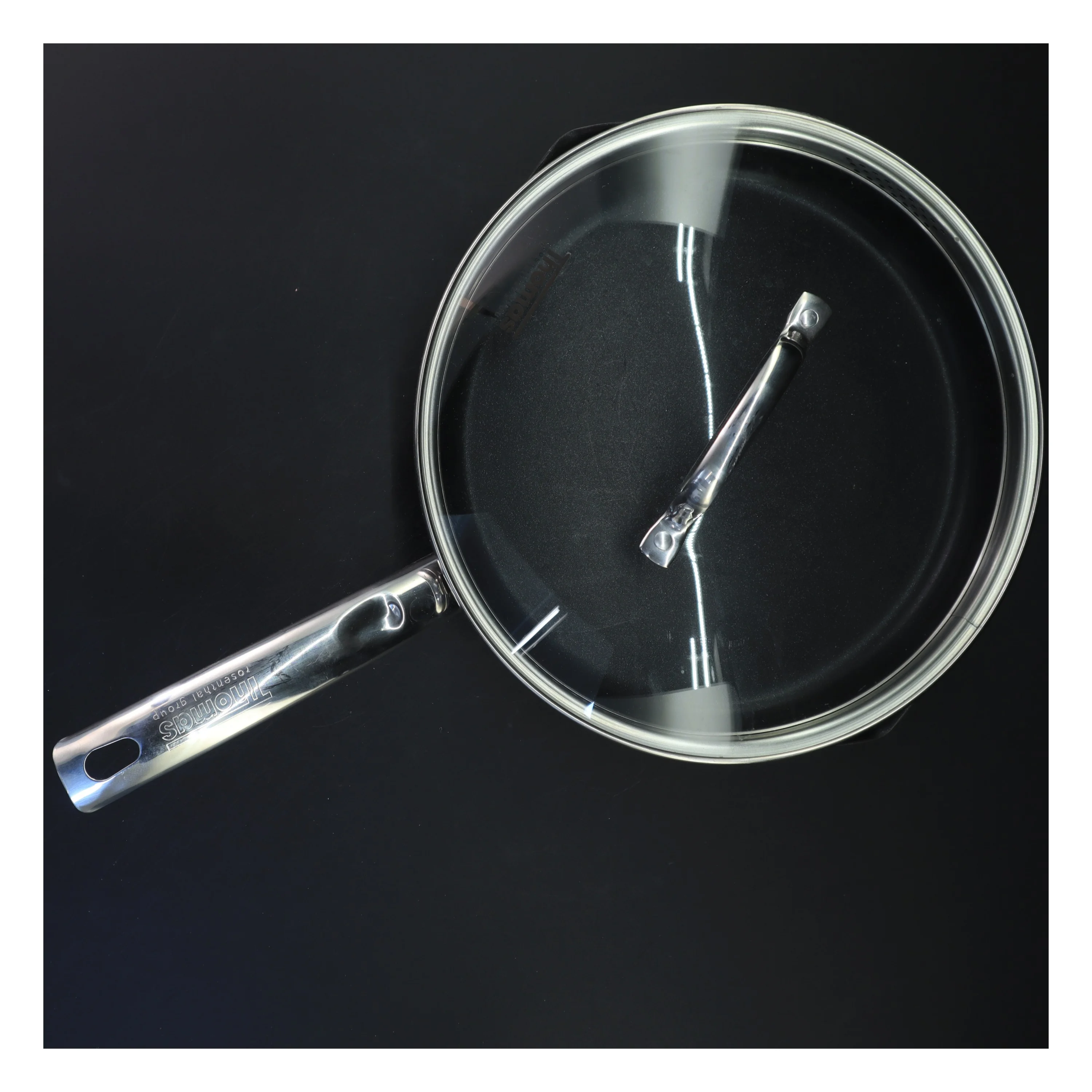 Stål stegepande med låg (str. Ø 26x7 cm)