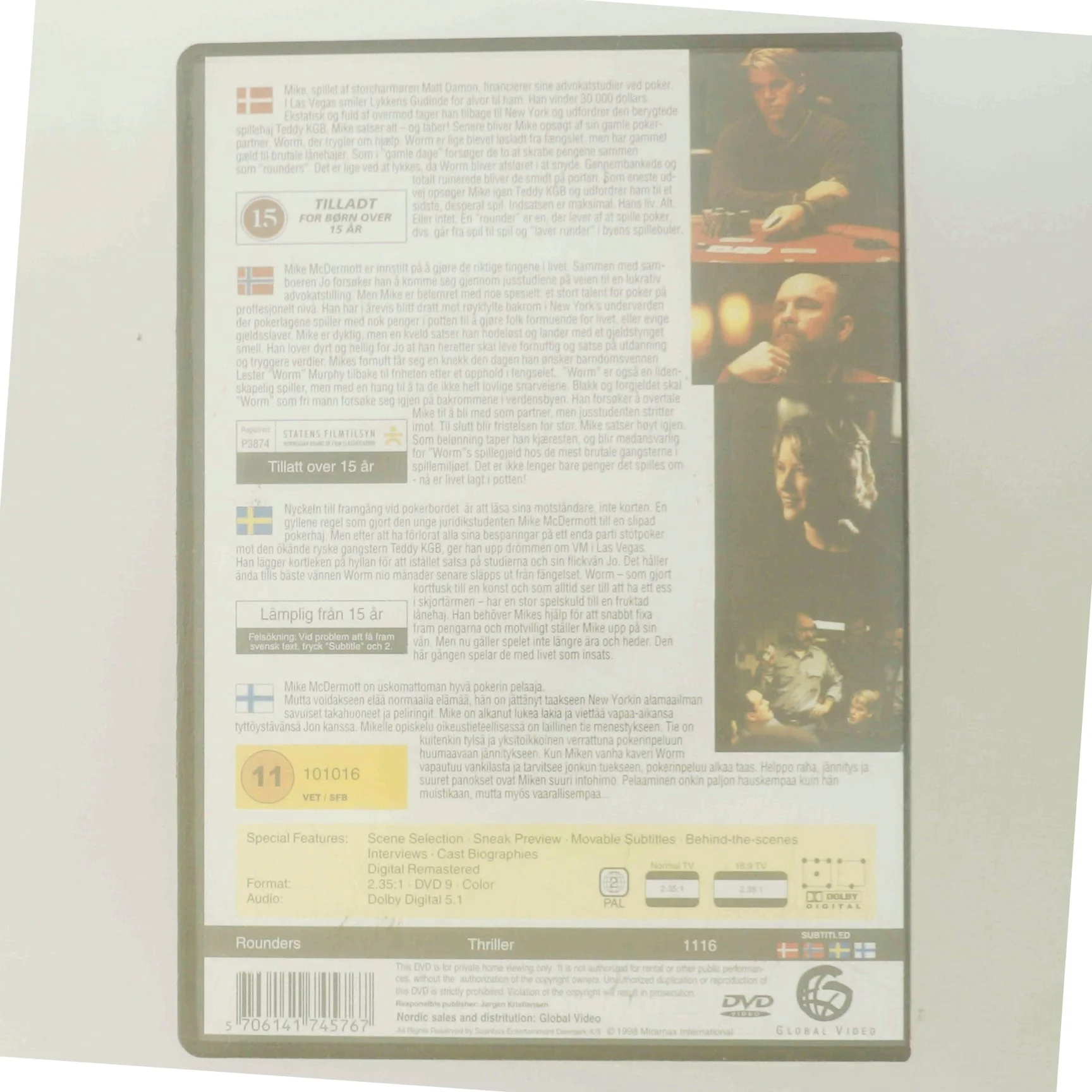 Sidste spil (1998) [DVD] med Matt Damon (DVD)