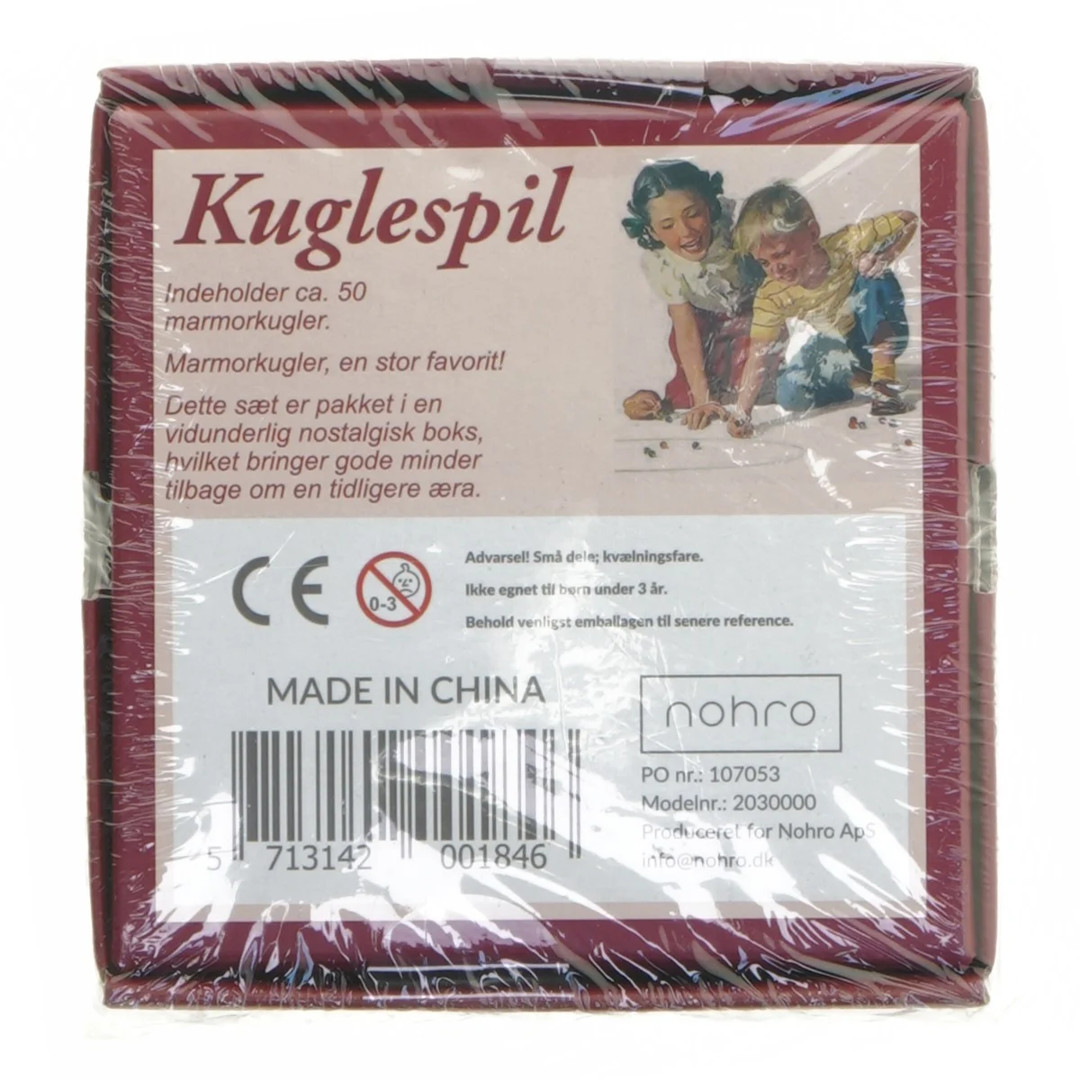 Kuglespil sæt med marmorkugler fra Nohro (str. 13x13,5 cm)