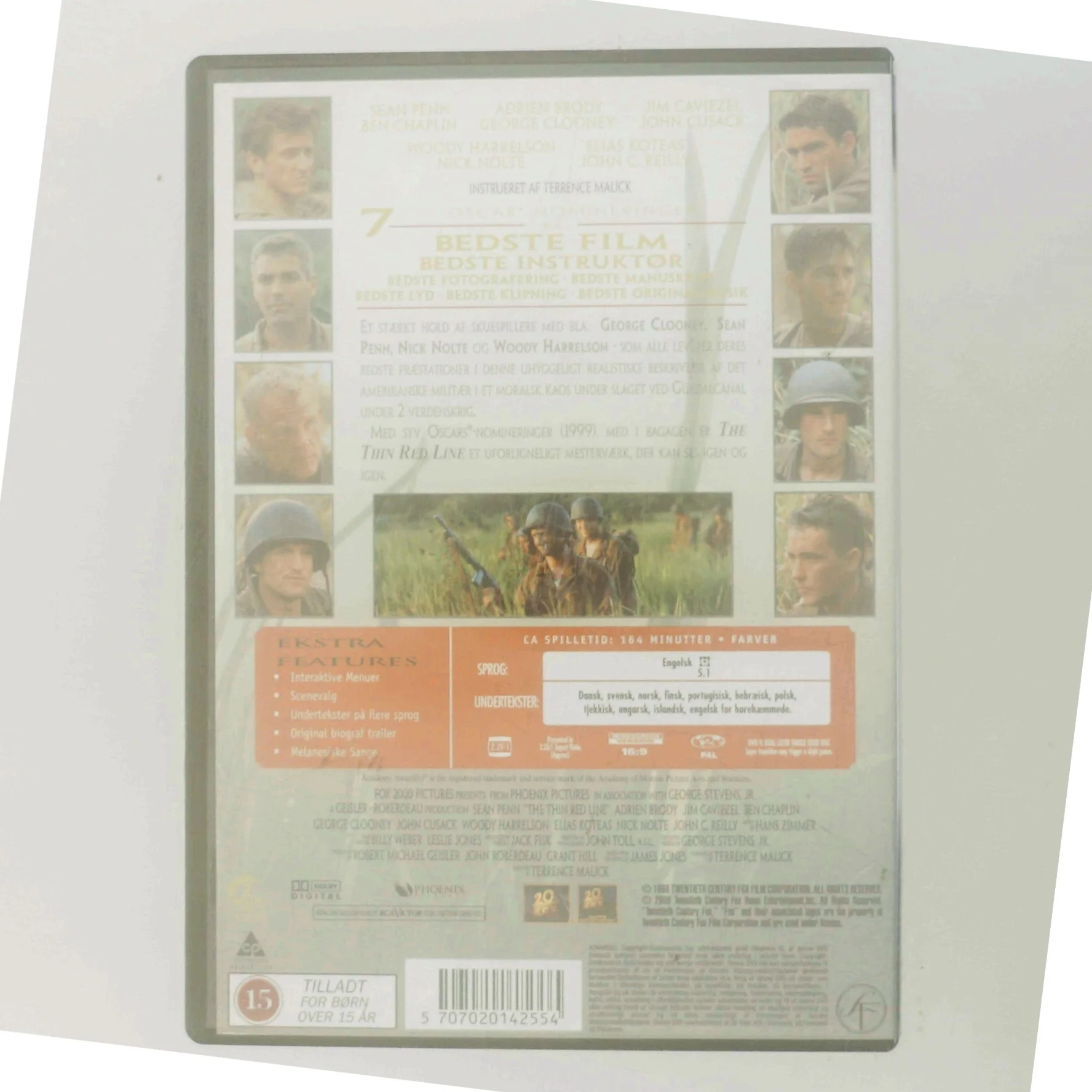 The Thin Red Line - Den Tynde Røde Linie med George Clooney (DVD)