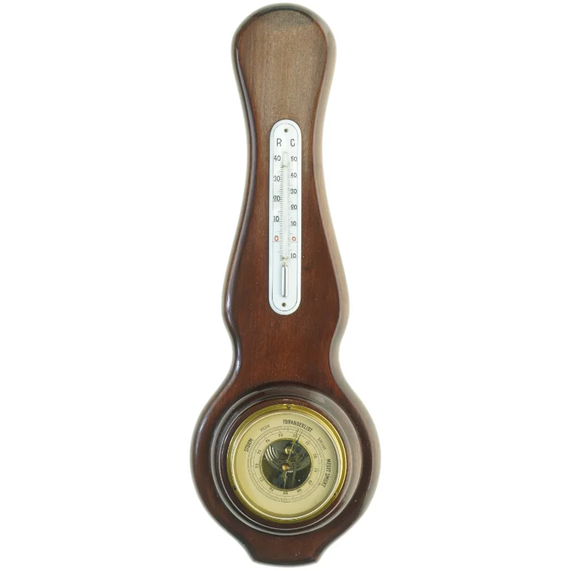 Vintage træ barometer og termometer (str. 53 x 18 cm)