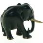 Sort elefantfigur i træ (str. 11 x 9 cm)