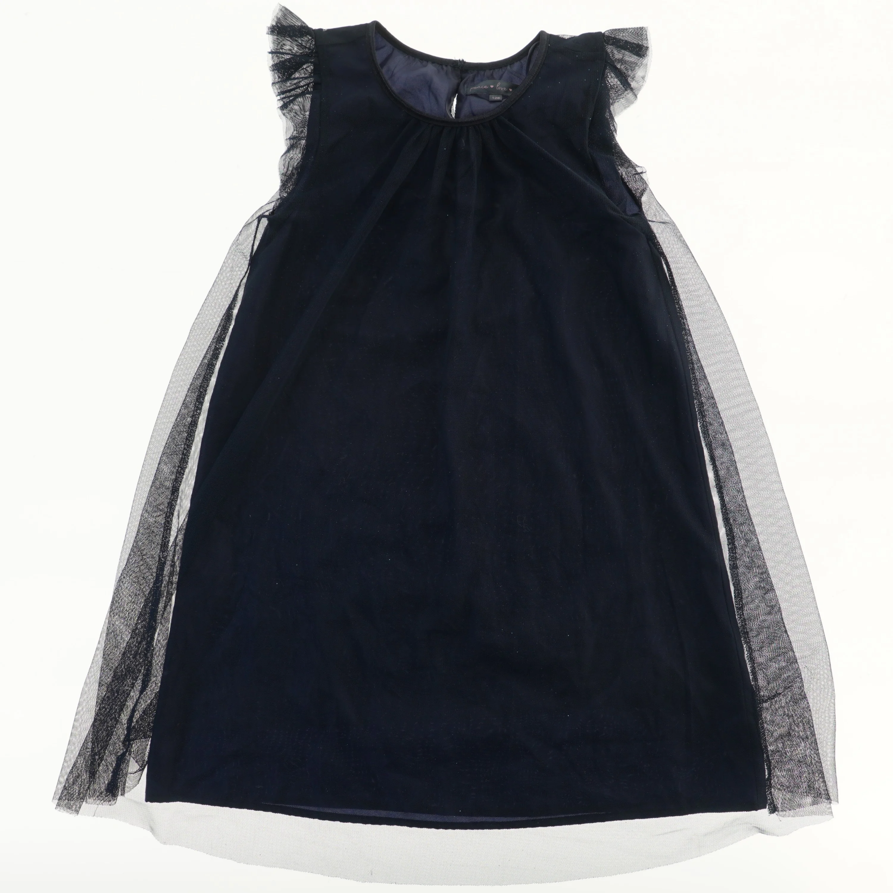 Ærmeløs kjole med flæser og tyl fra Peace Love Joy (str. 128)