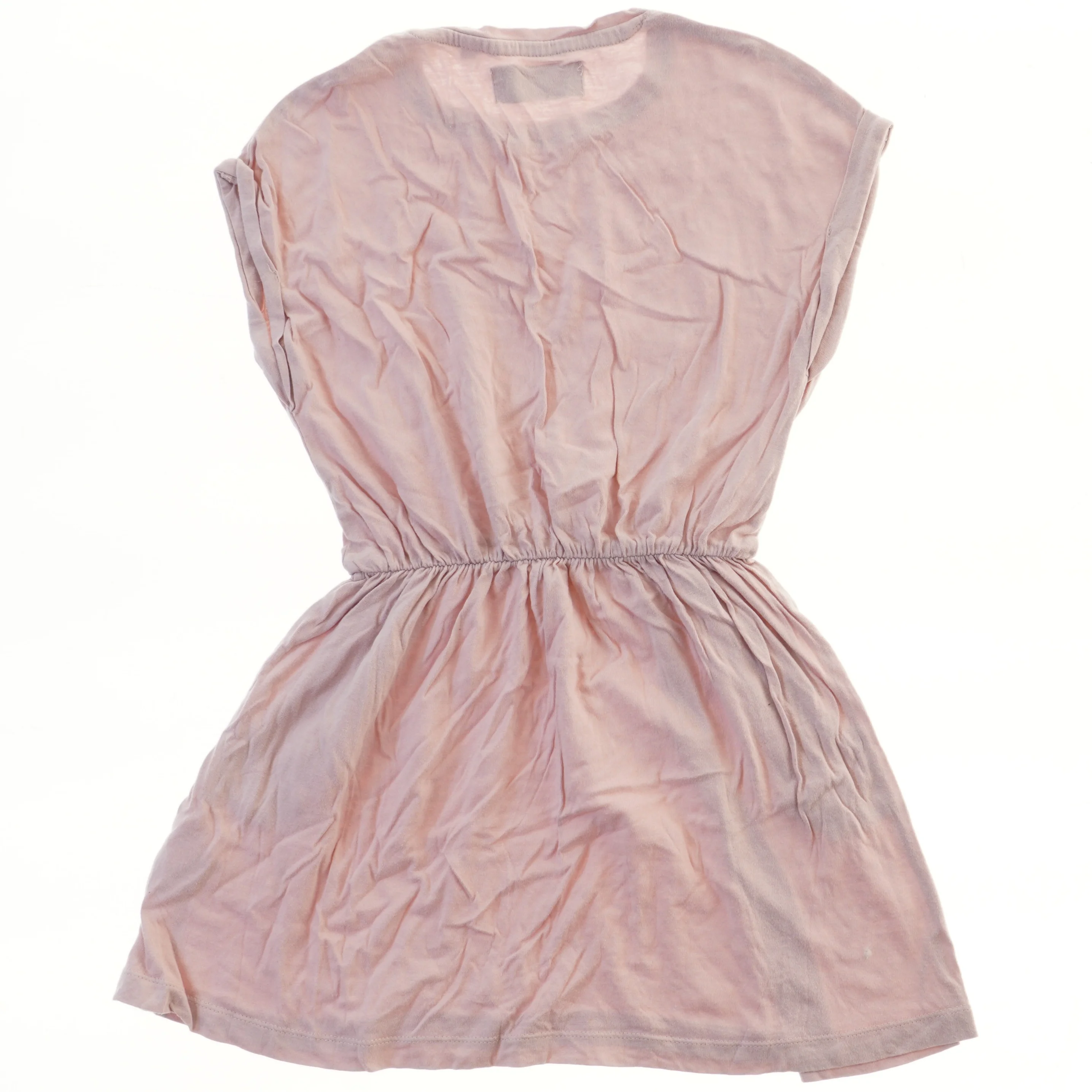 Kortærmet rosa kjole med elastik fra Queenz (str. 122)