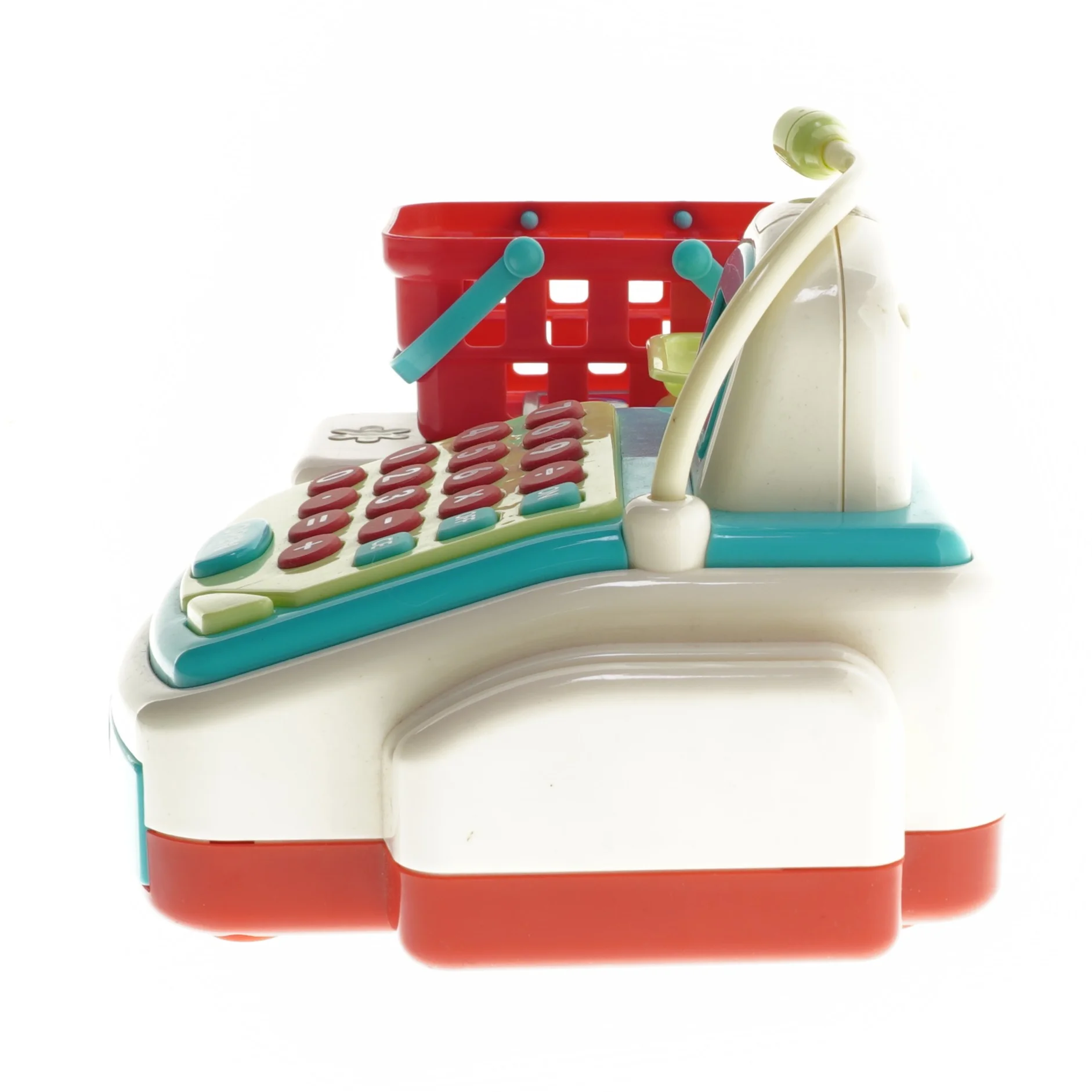 Legetøjs kasseapparat med mikrofon og kurv (str. 30x17,5 cm)