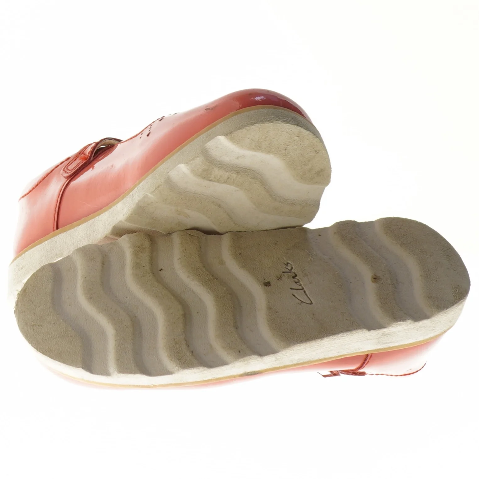  Røde pigesko med rem fra Clarks (str. længde 20 cm)