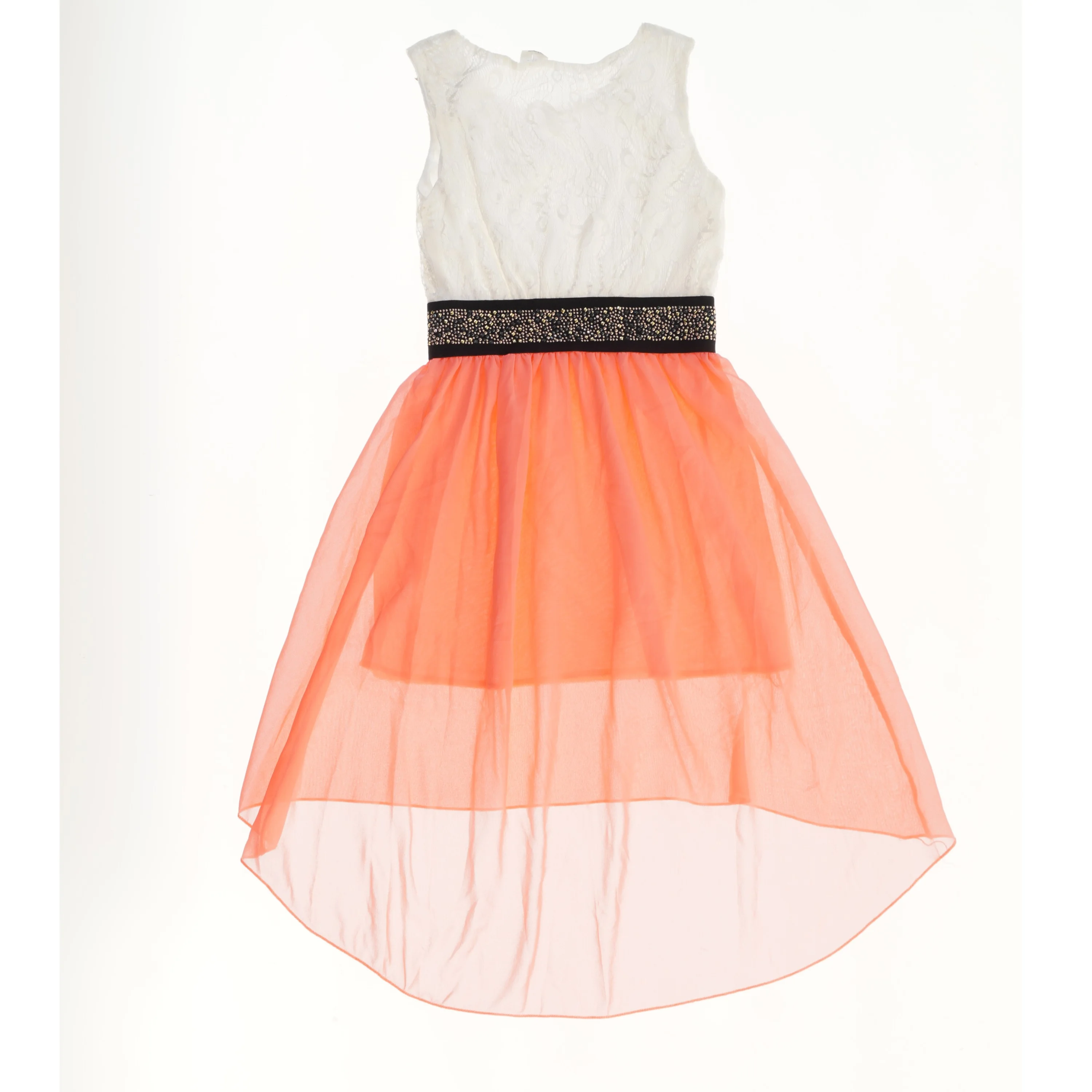 Pige kjole med skørt og detaljer (str. 140)