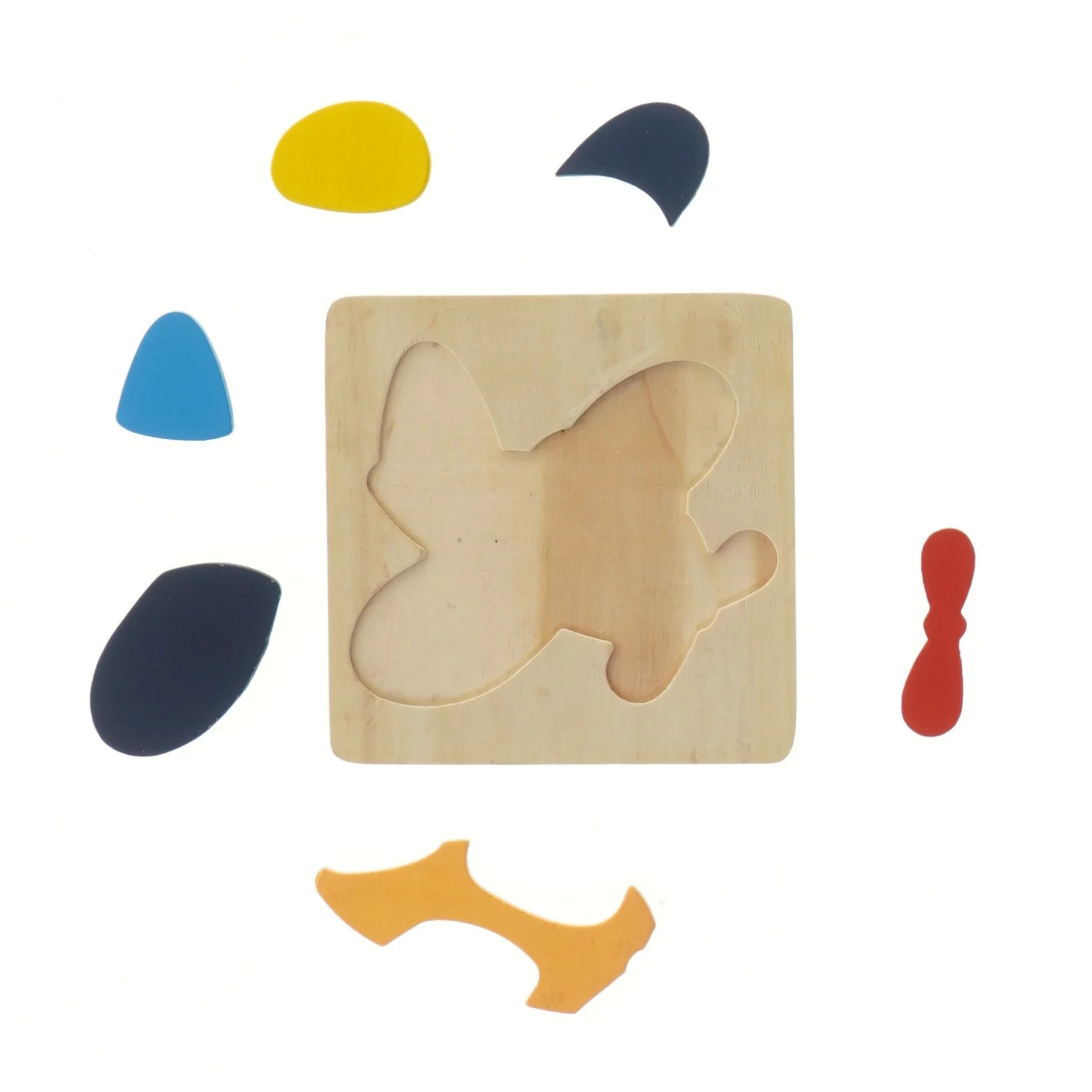 Træpuslespil med flyvemaskinemotiv (str. 15x15 cm)