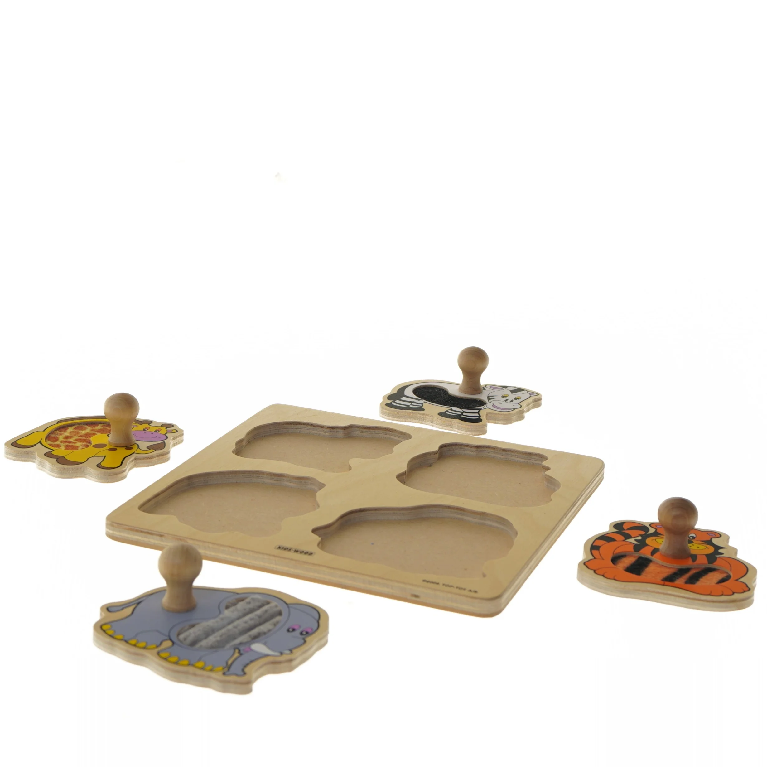 Træ-puslespil med dyrefigurer fra Kids-Wood (str. 21x21 cm)