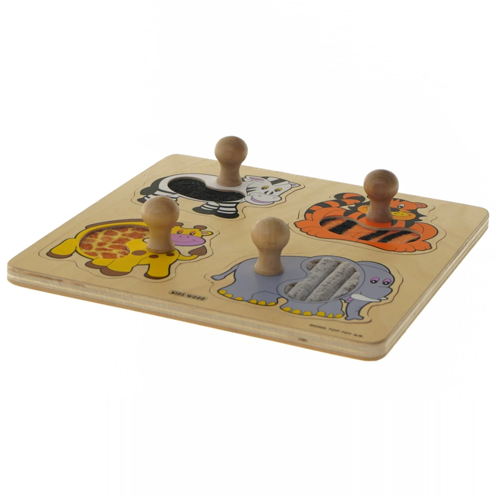 Træ-puslespil med dyrefigurer fra Kids-Wood (str. 21x21 cm)