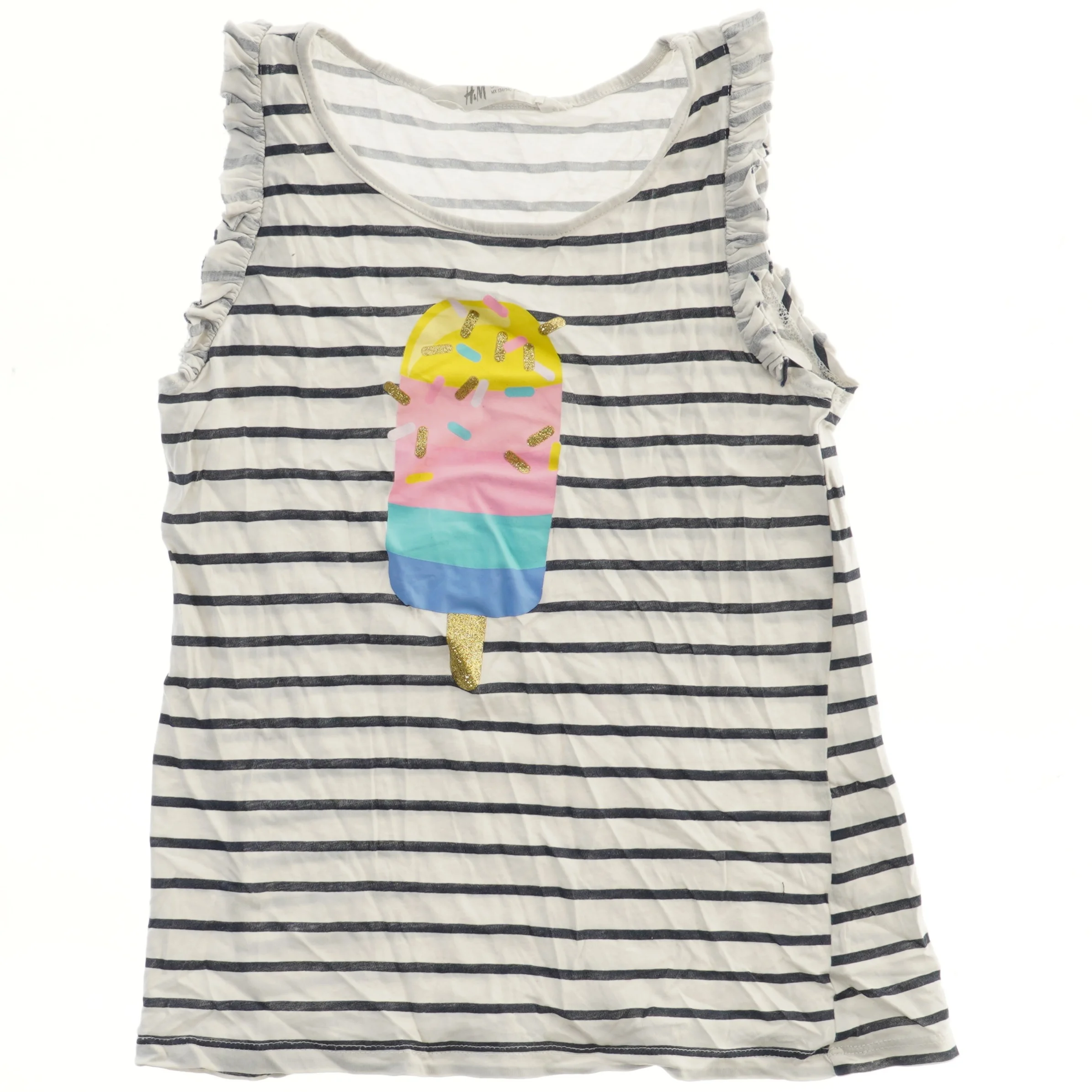 Stribet tanktop med isprint fra H&M (str. 134)