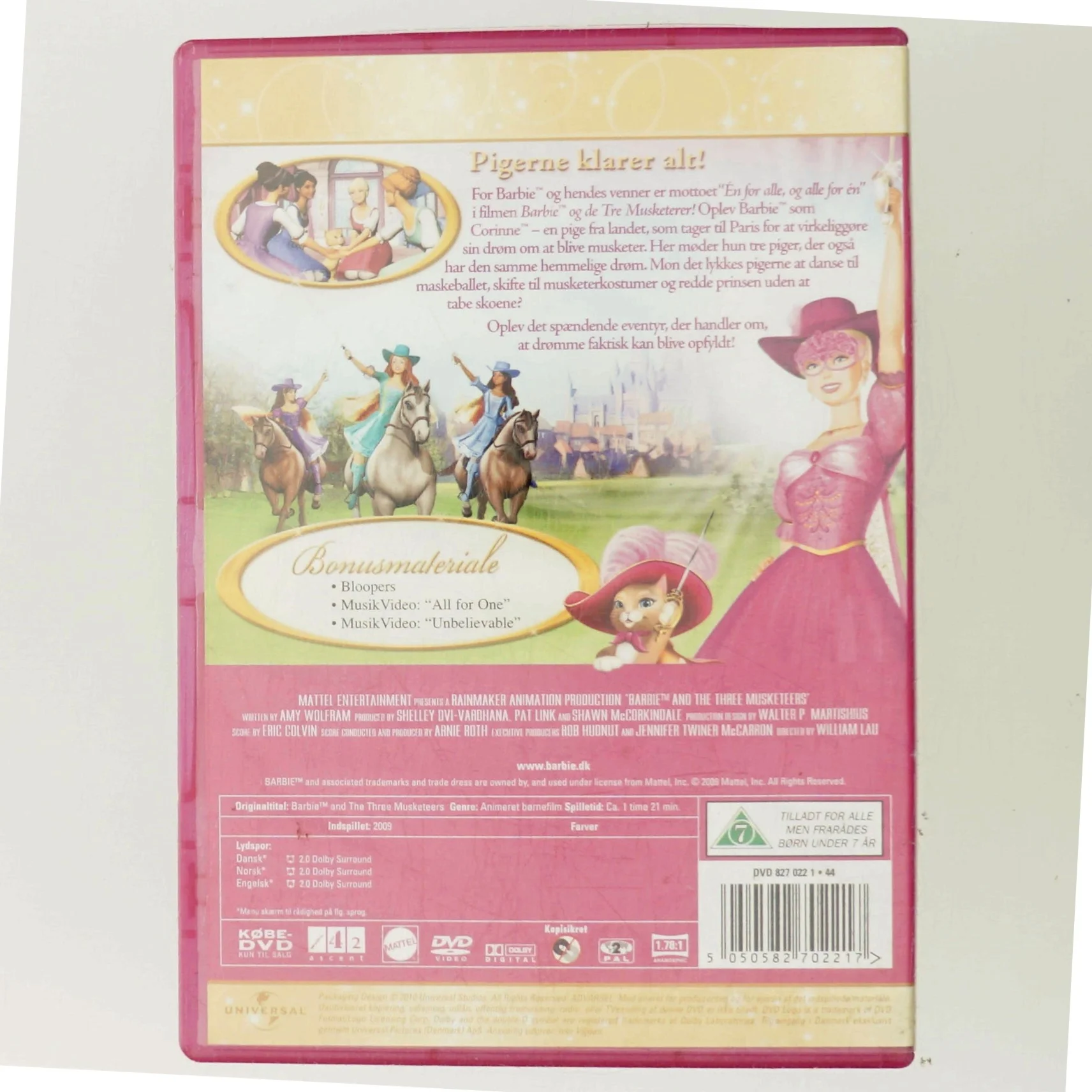 <div class="artist h2">
                    <a href="/artist/Barbie" title="Søg efter andre udgivelser med Barbie">Barbie</a>                </div>
                        Barbie og De Tre Musketerer med Barbie (DVD)