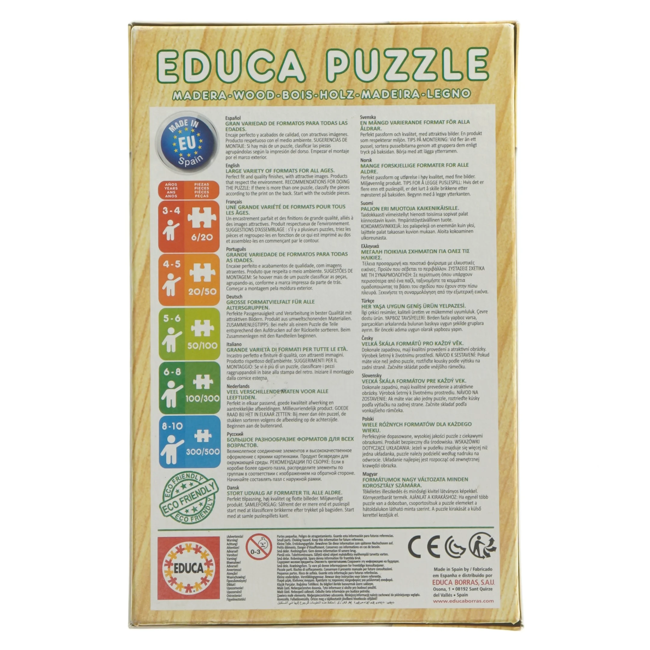  Puslespil fra Educa (str. 2 stk 16 brikker 26x18 cm)