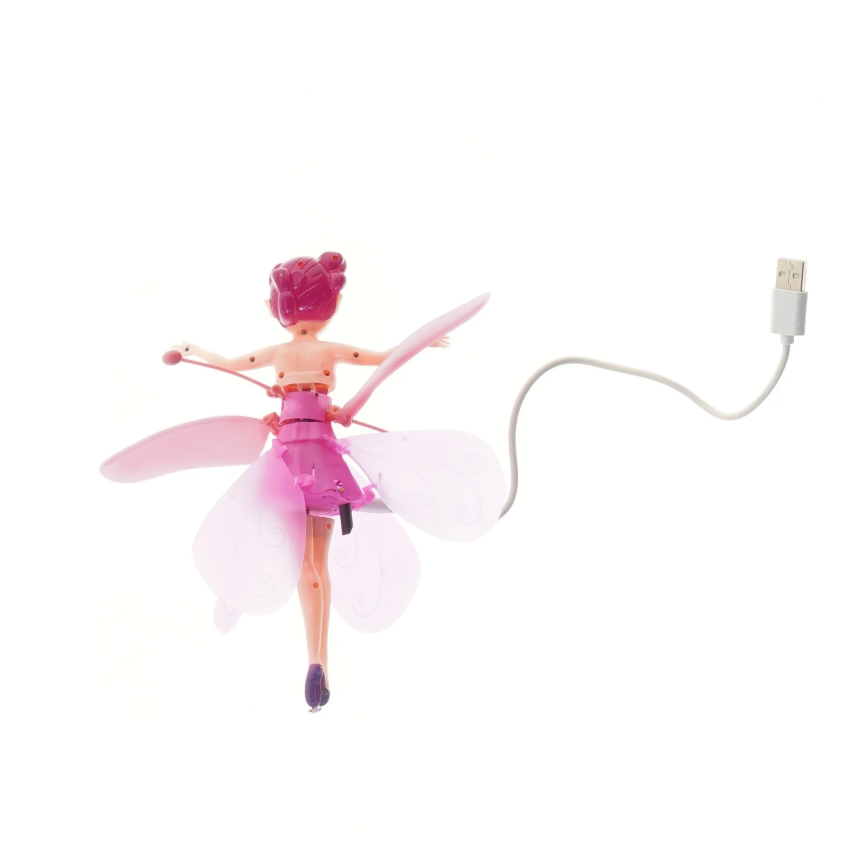 USB-tilsluttet flyvende fe legetøj (str. 20 cm)