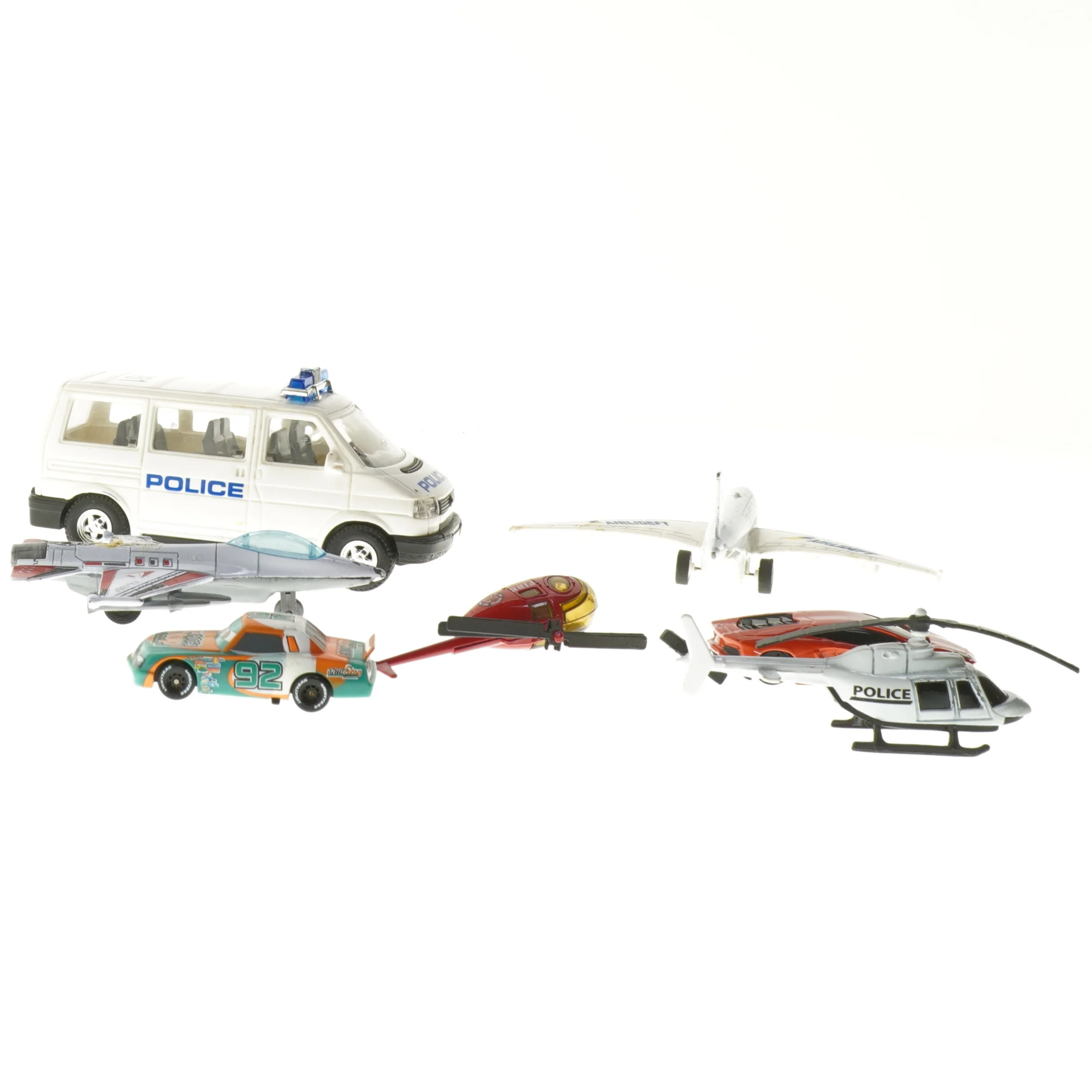 Mini legetøjs køretøjer og fly (str. 14 cm)