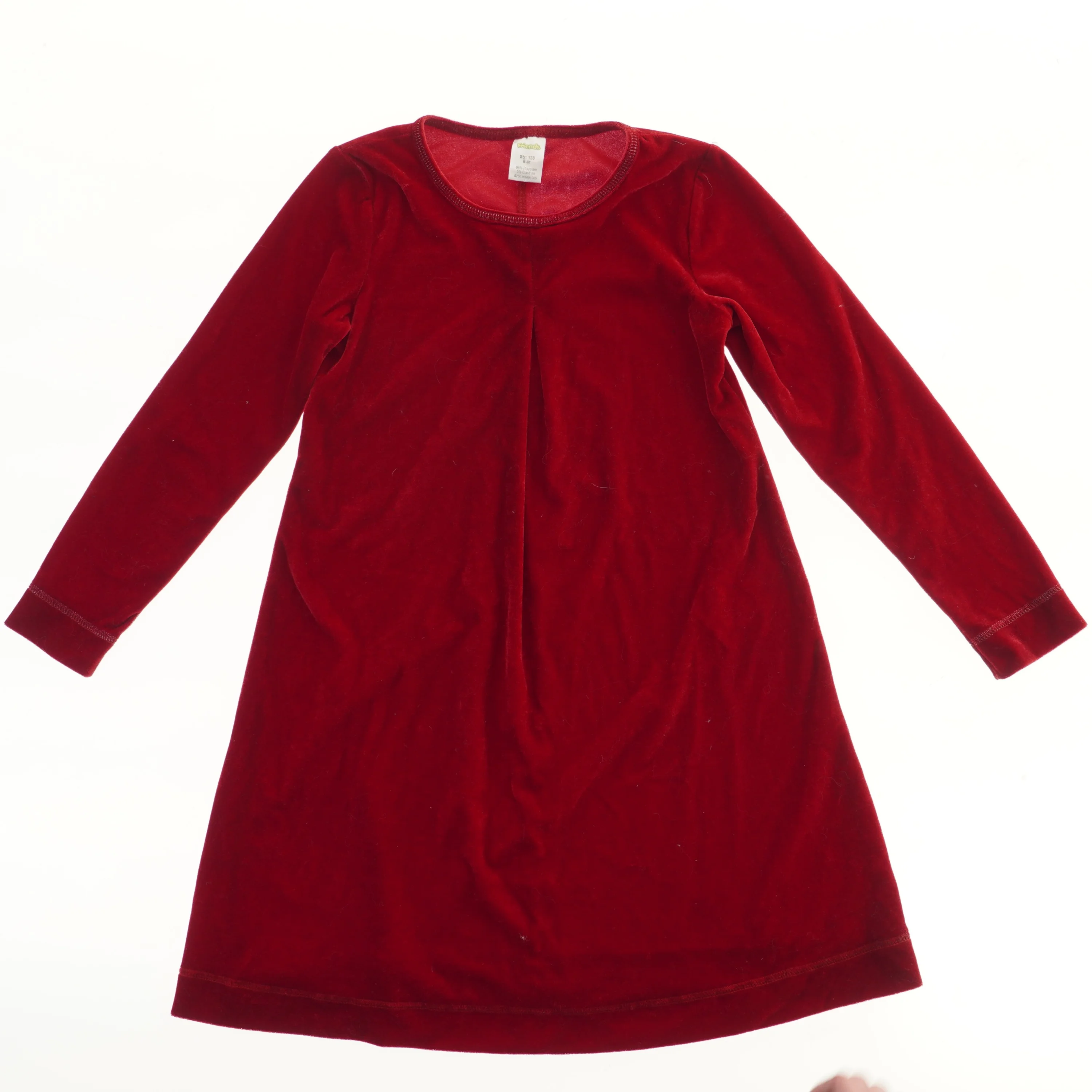 Rød velour kjole fra Friends (str. 128)