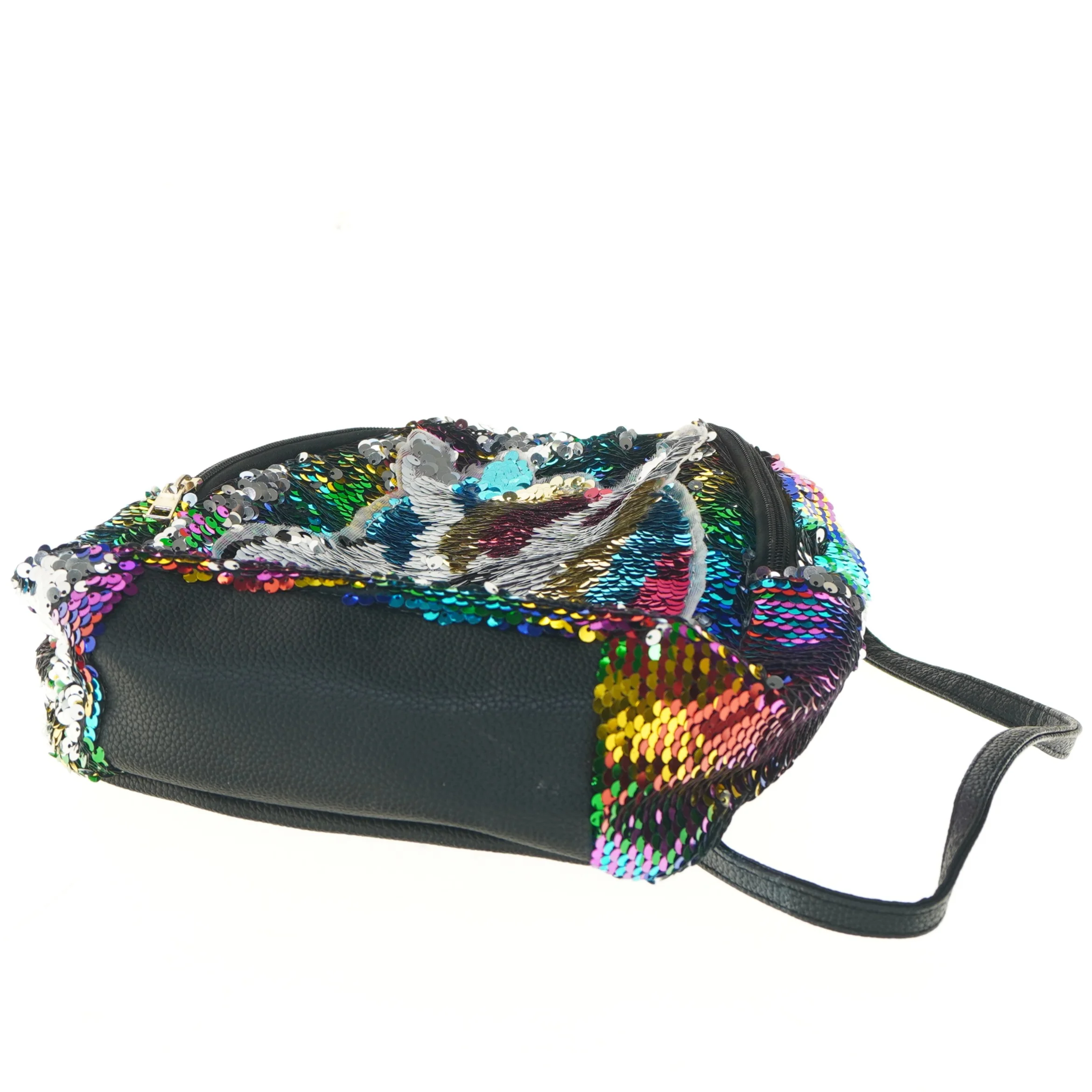 Farverig paillettaske med enhjørning (str. 24x10x23 cm)