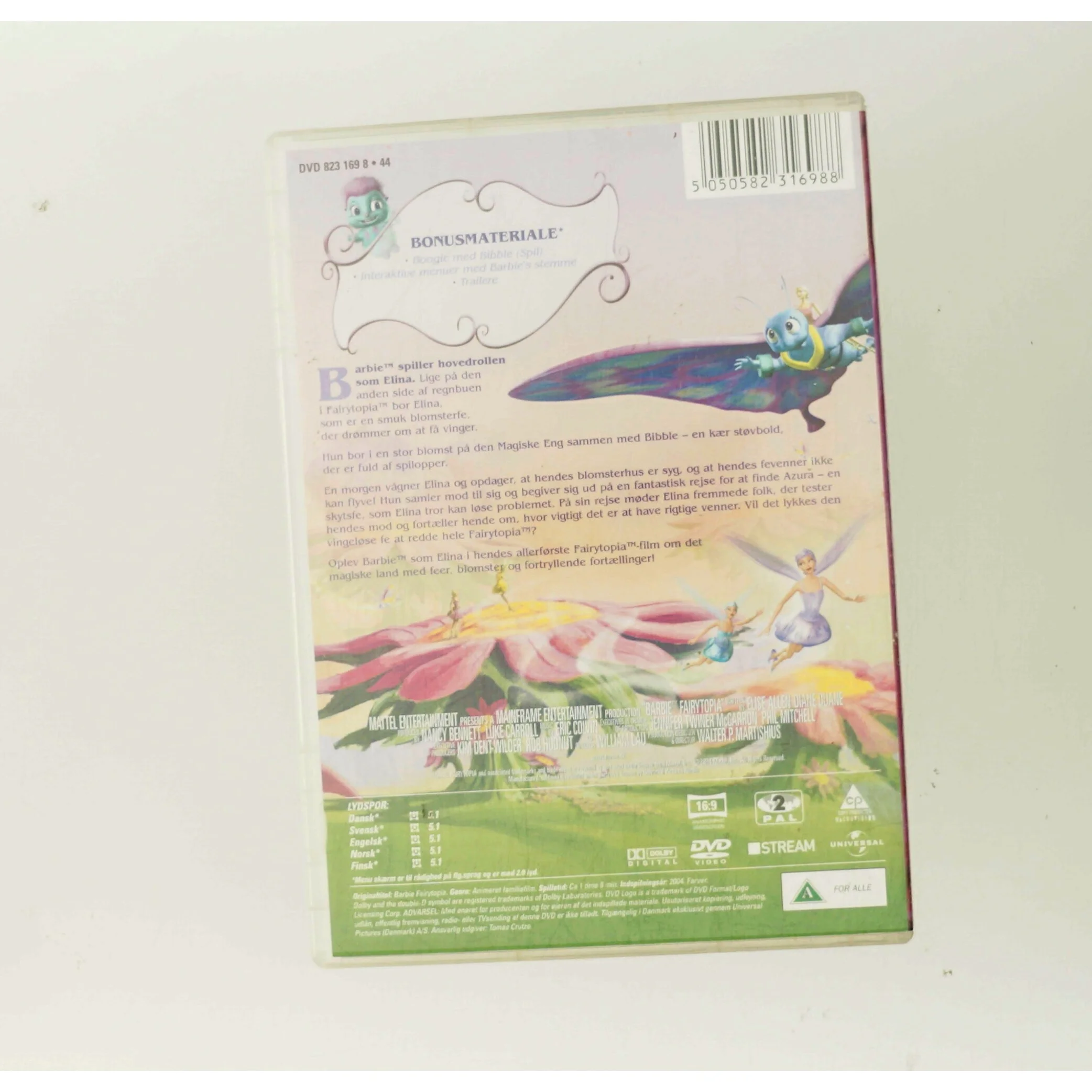 <div class="artist h2">
                    <a href="/artist/Barbie" title="Søg efter andre udgivelser med Barbie">Barbie</a>                </div>
                        Barbie Fairytopia (No. 5) DVD S-t med Kathy Bates (DVD)