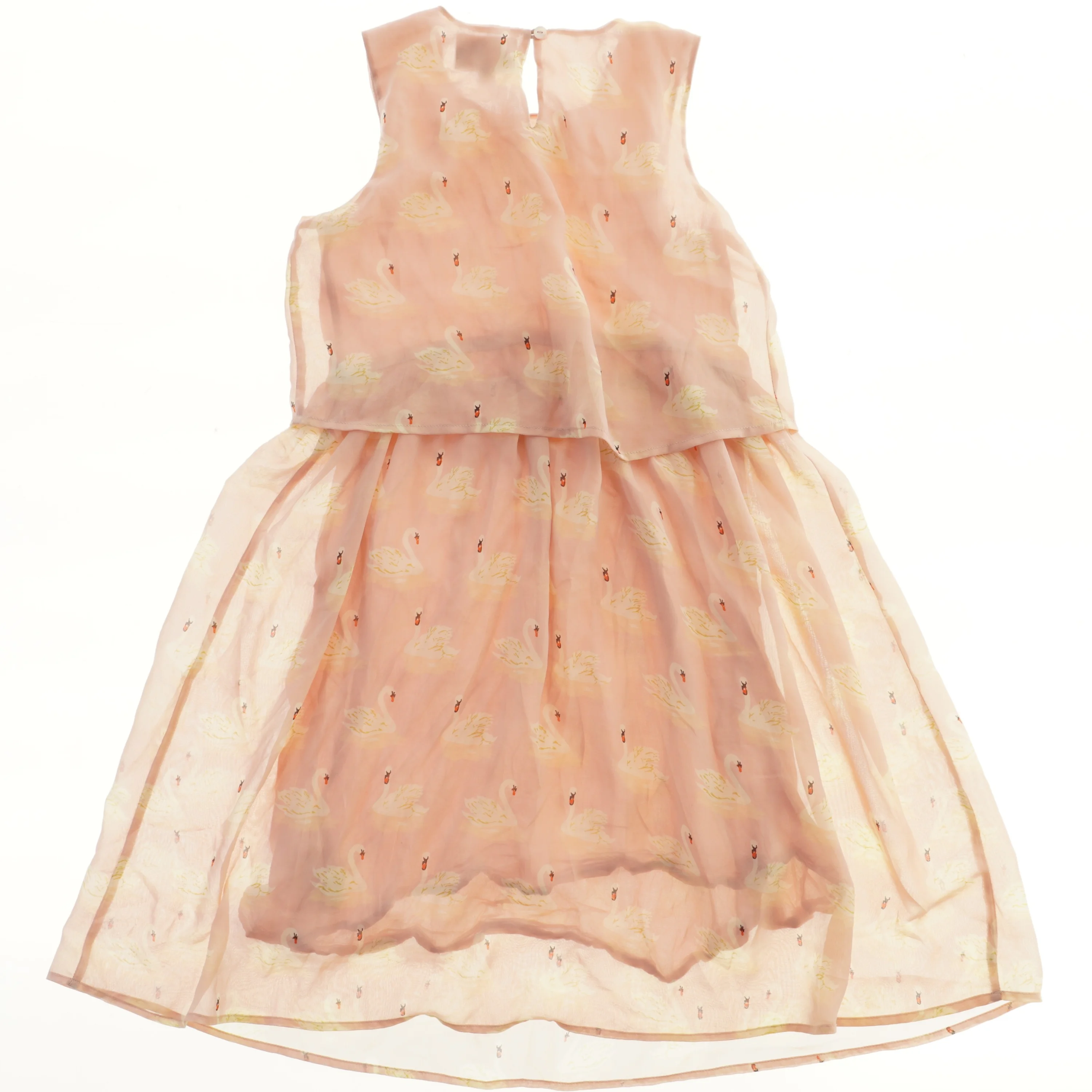 Ærmeløs kjole med svanemønster fra Creamie (str. 140)