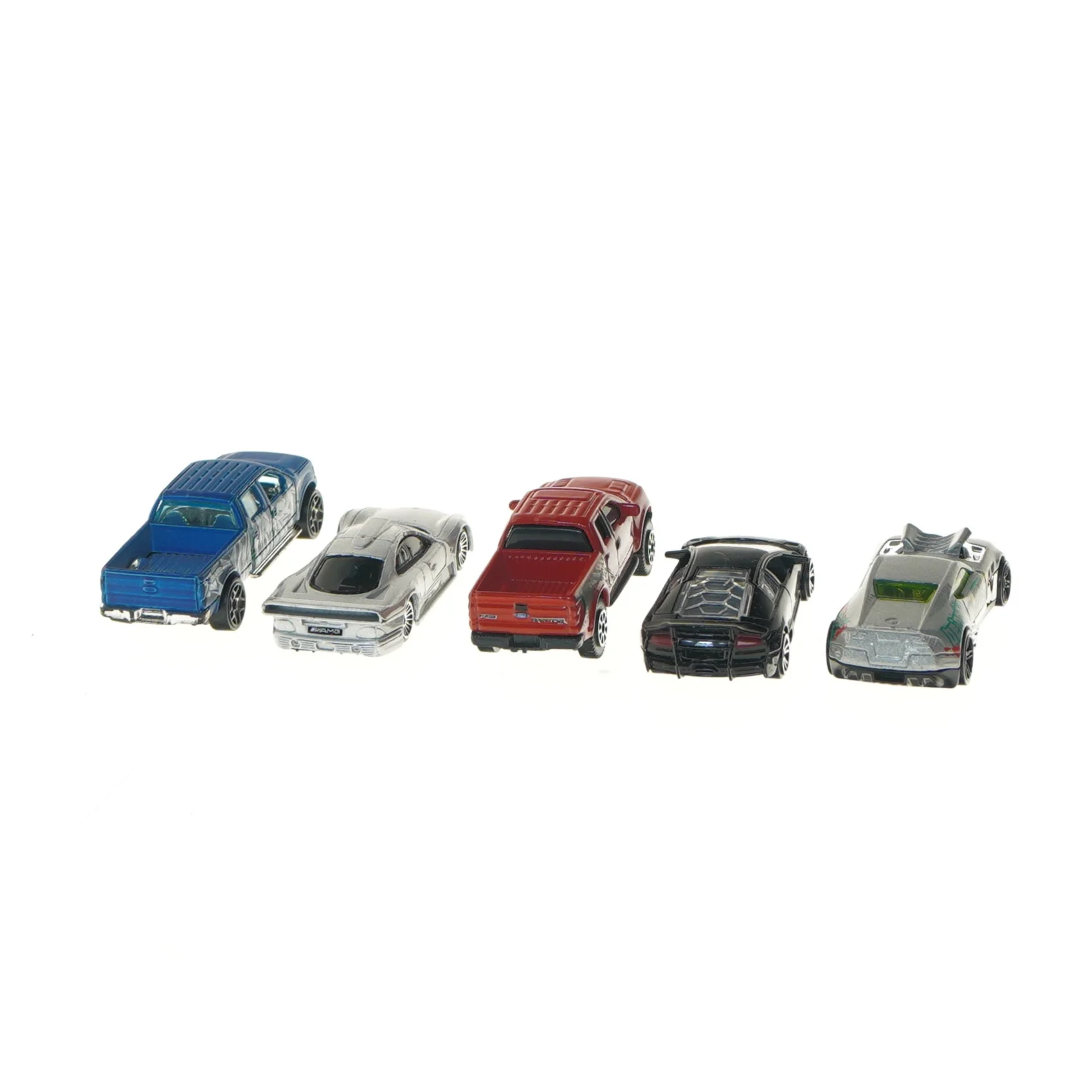 Sæt med fem legetøjsbiler (str. 7,5 cm)