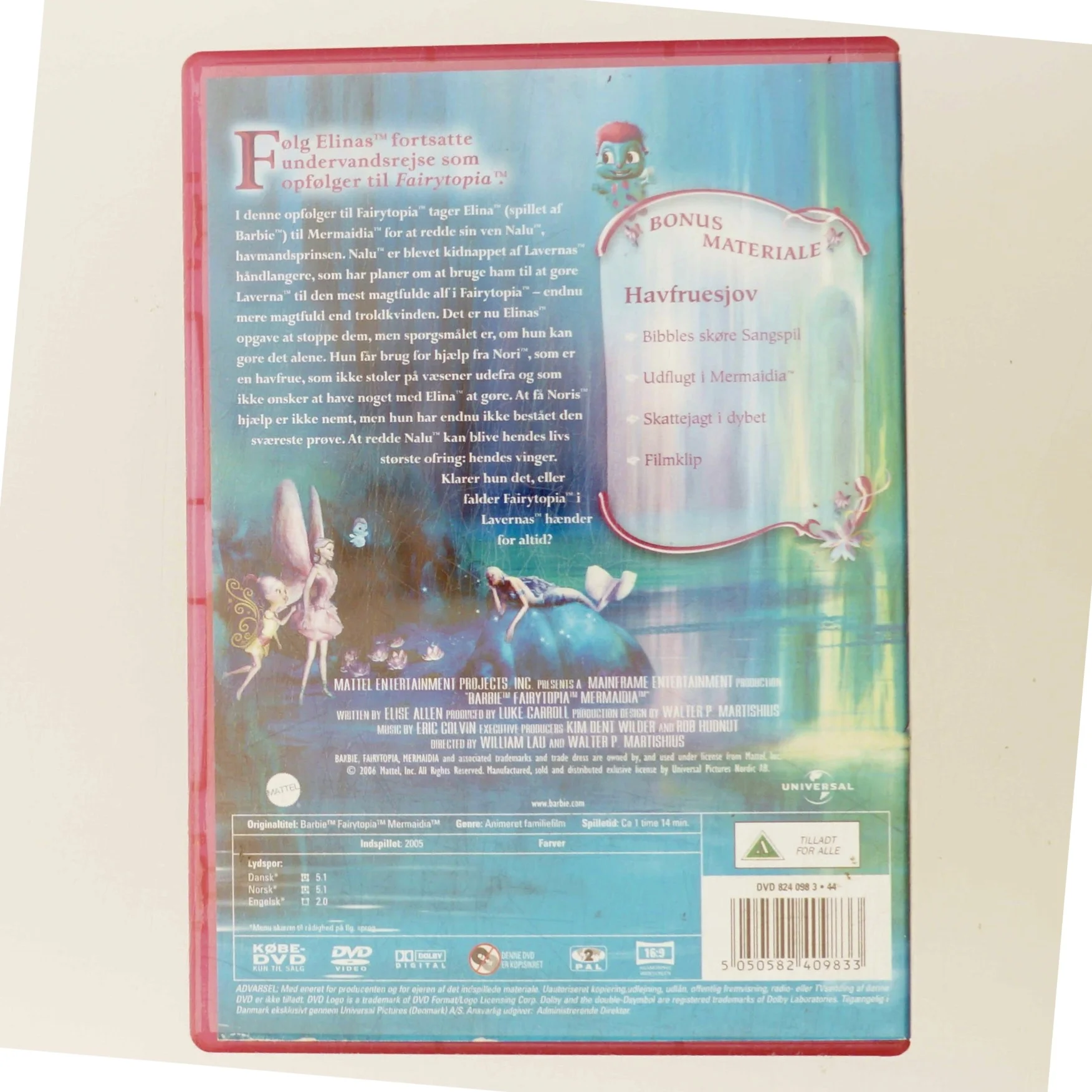 <div class="artist h2">
                    <a href="/artist/Barbie+Fairytopia" title="Søg efter andre udgivelser med Barbie Fairytopia">Barbie Fairytopia</a>                </div>
                        Barbie Mermaidia (No. 7)                          