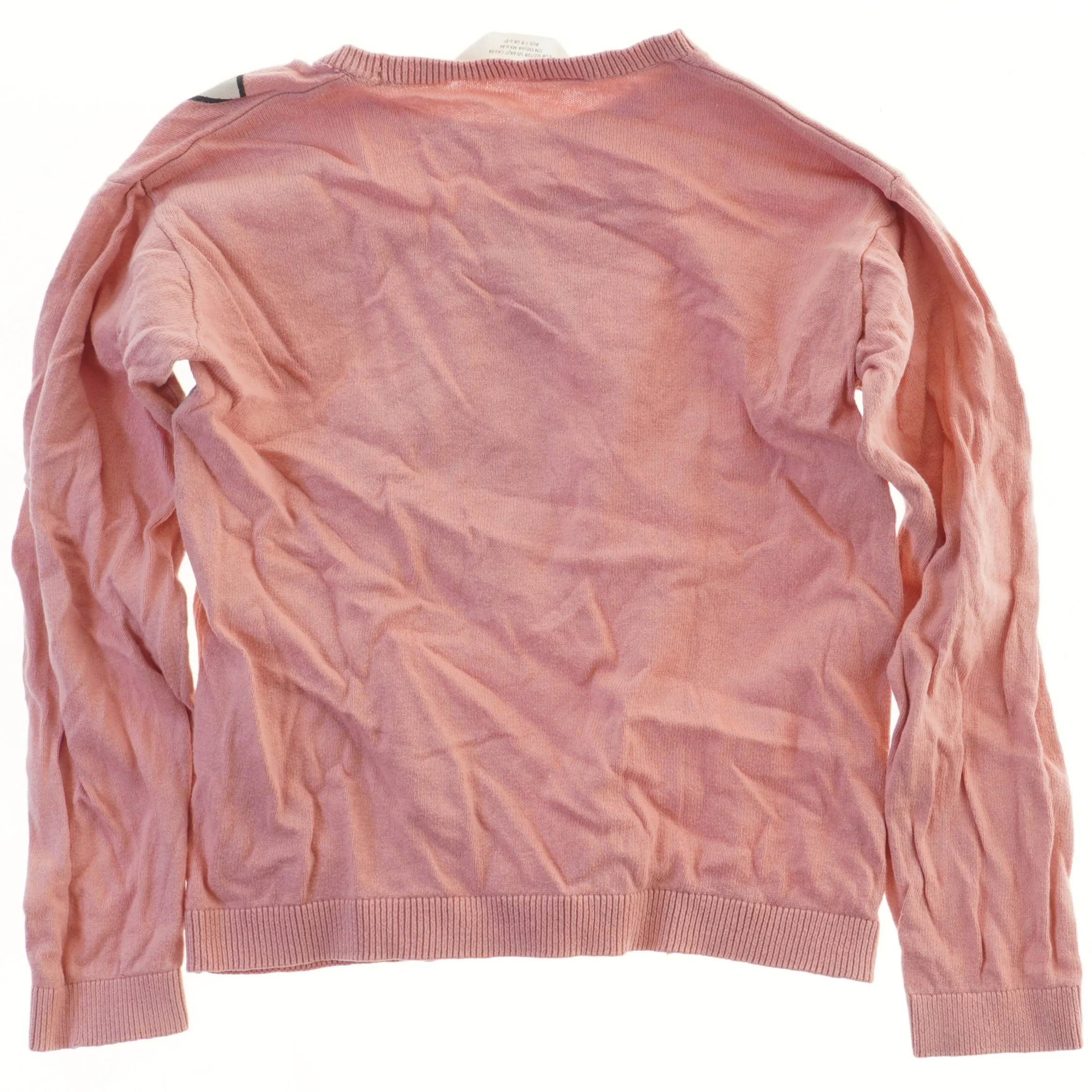 Langærmet lyserød bluse med kat fra H&M (str. 122)