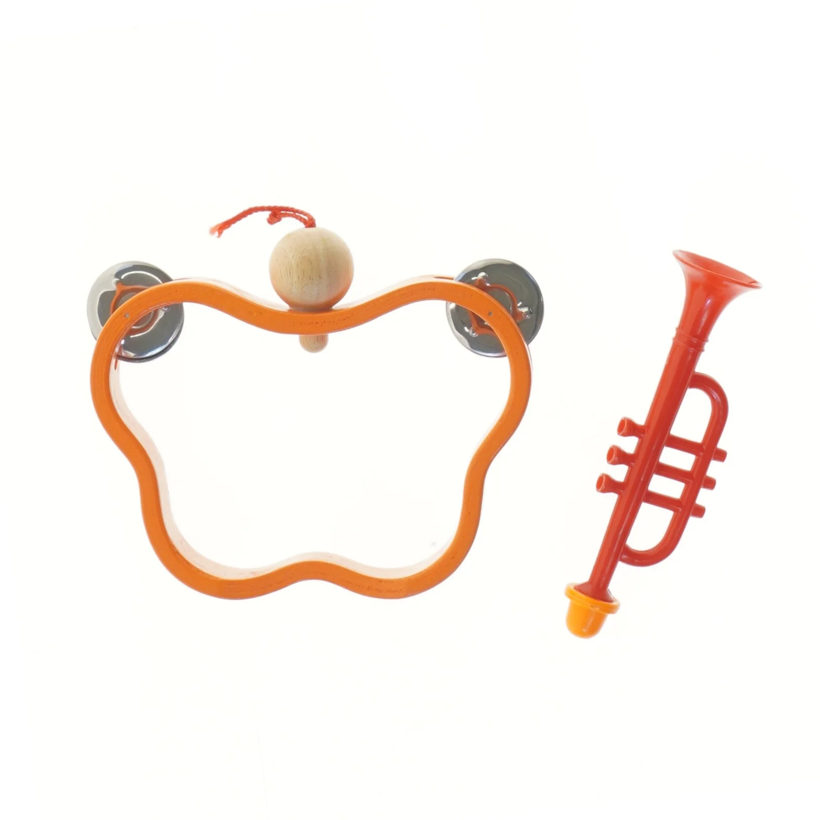 Børnetamburin og legetøjstrompet (str. 18,5x13 cm)