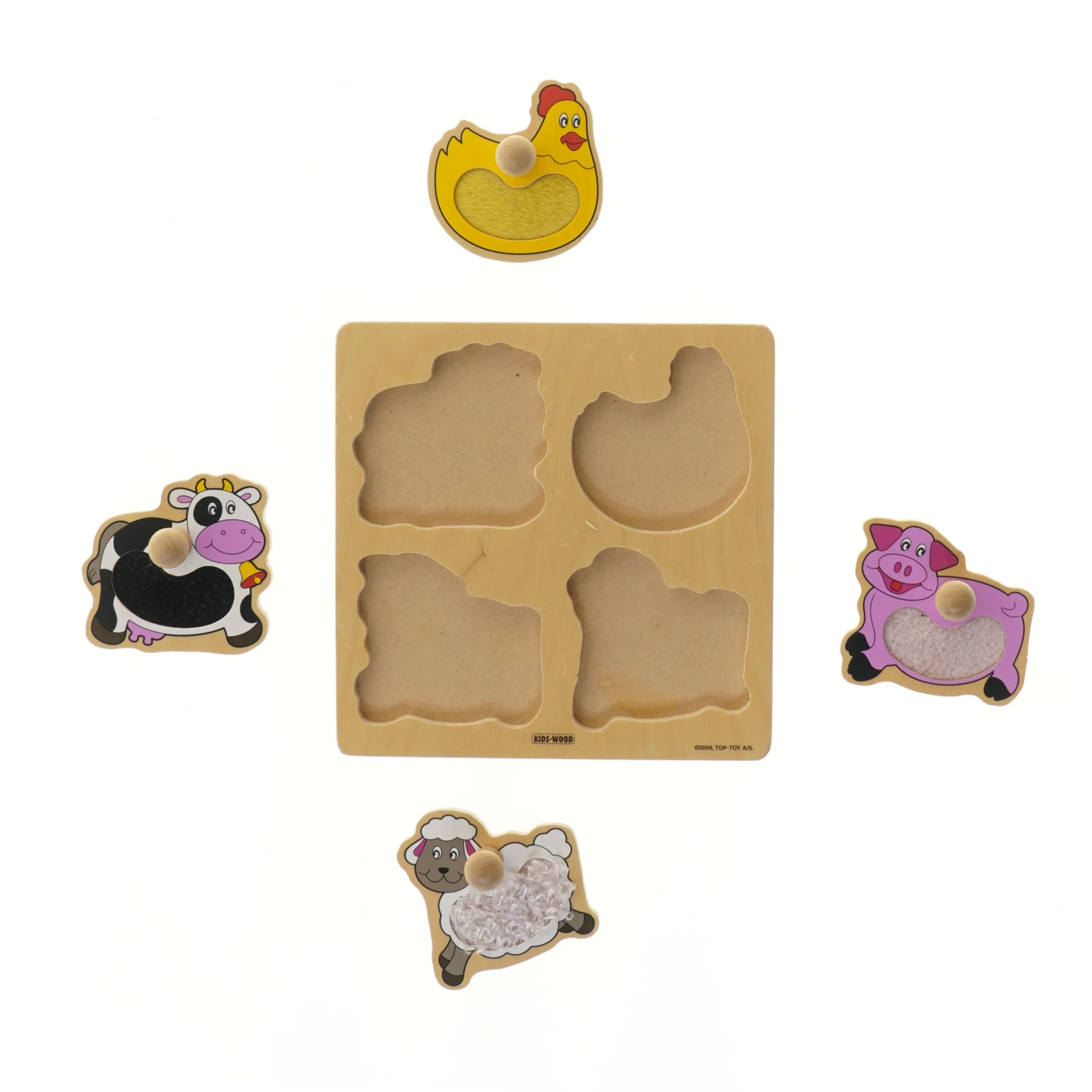 Bondegård dyr puslespil (str. 20,5x20,5 cm)