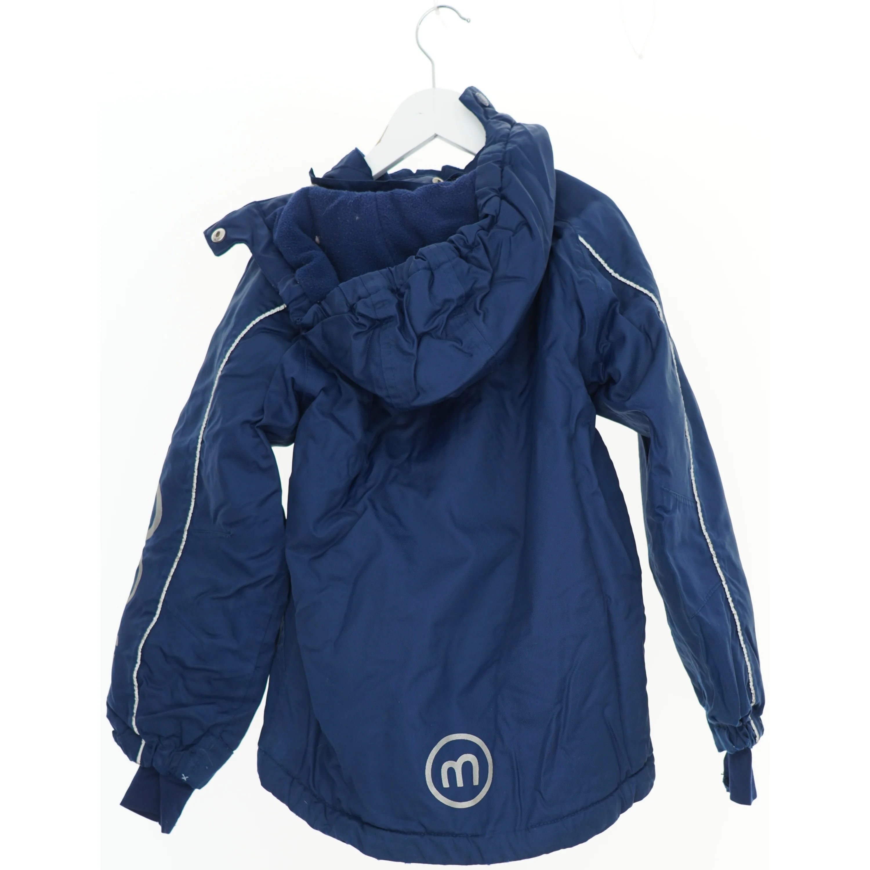 Vinterjakke med lynlås og hætte fra Minymo (str. 128)