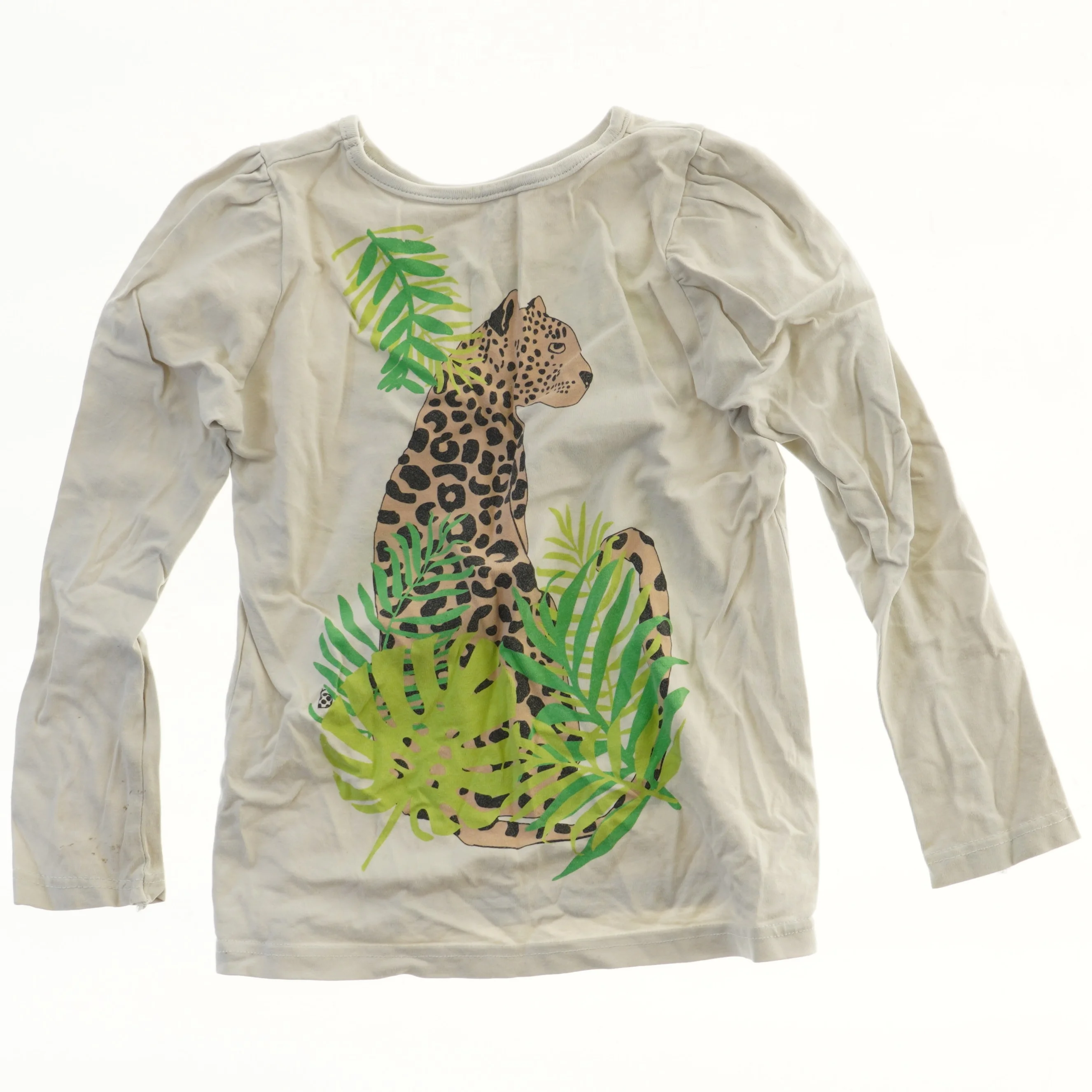 Langærmet bluse med leopardmotiv (str. 116)