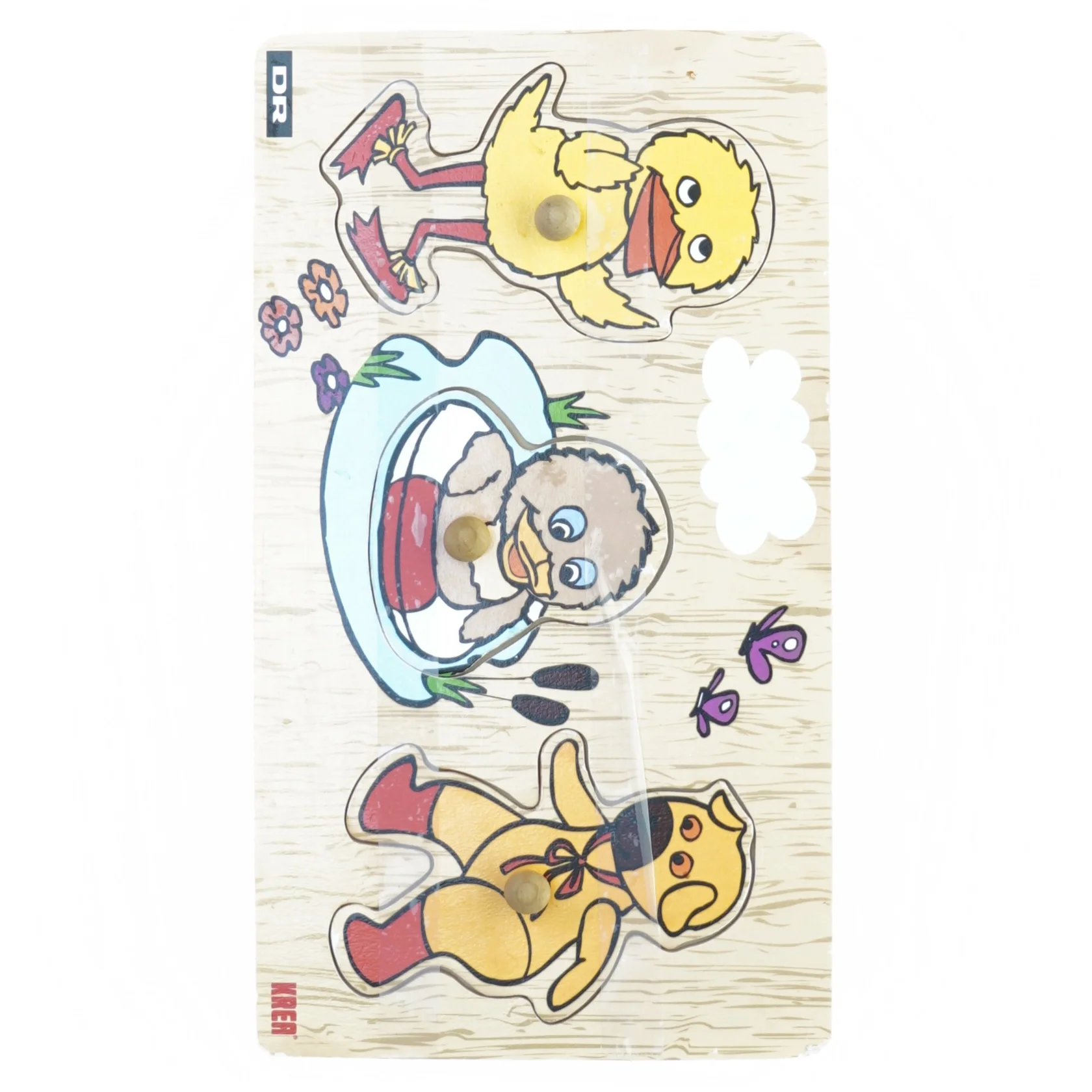 Puslespil med bamse og kylling fra DR (str. 30 x 17)