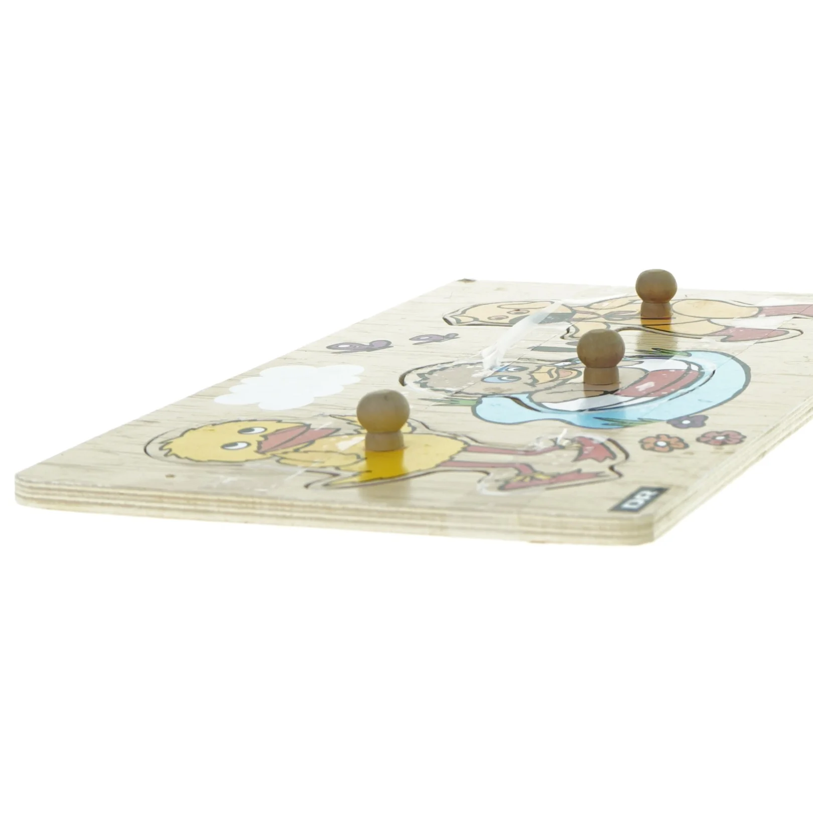 Puslespil med bamse og kylling fra DR (str. 30 x 17)