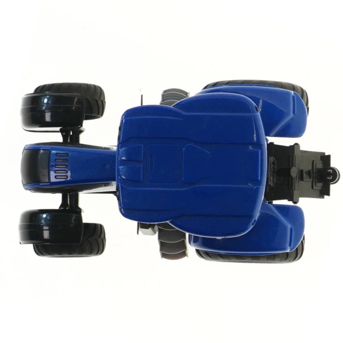 Lille blå modeltraktor med detaljer (str. 22 cm)